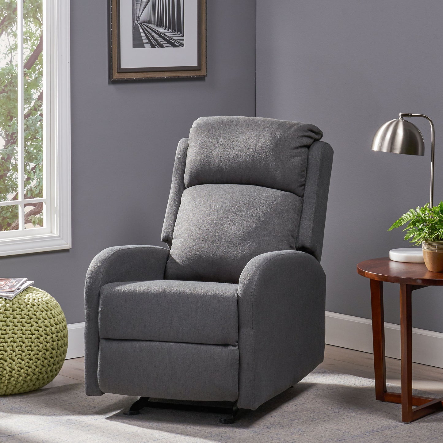 Wide Manual Rocker Standard Recliner - Dark Gray