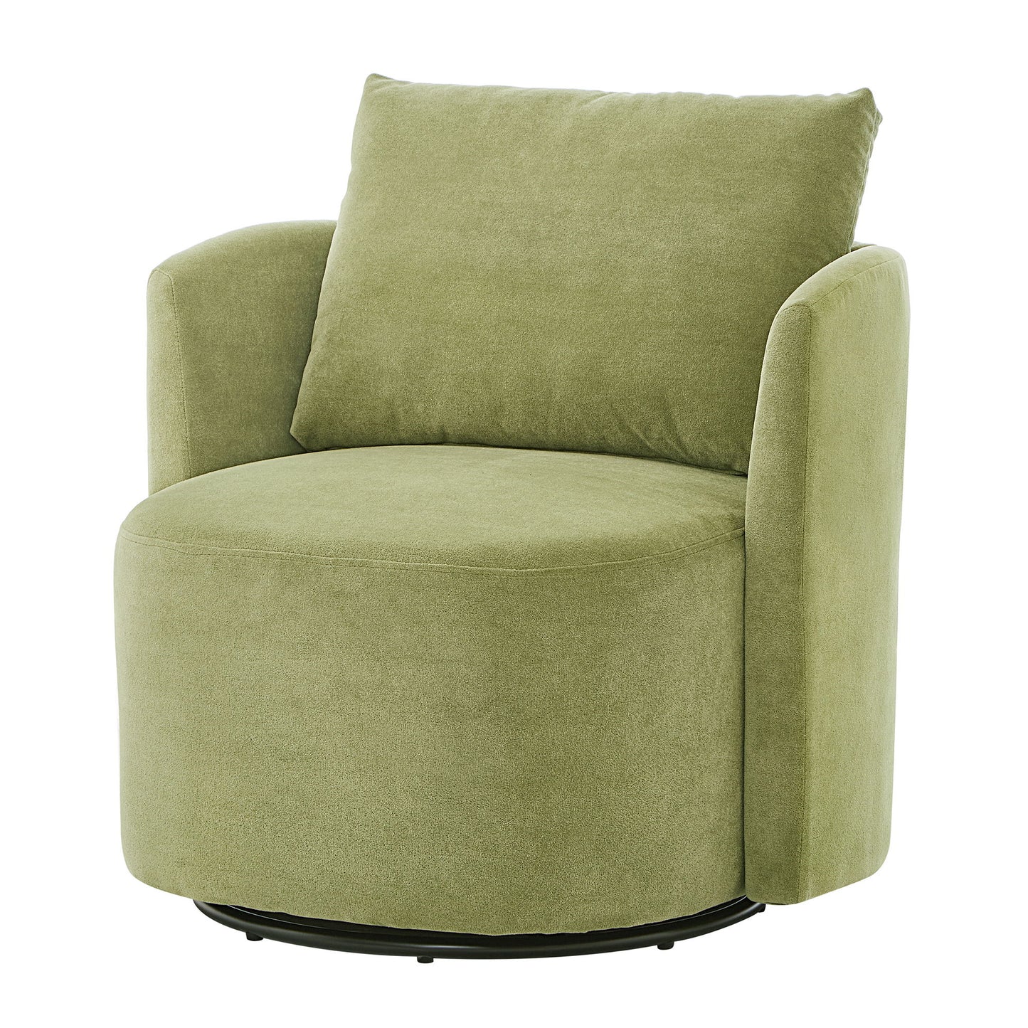 360ÔøΩÔøΩ Swivel Chair, Accent Barrel Armchair, Upholstered With Curved Design - Green