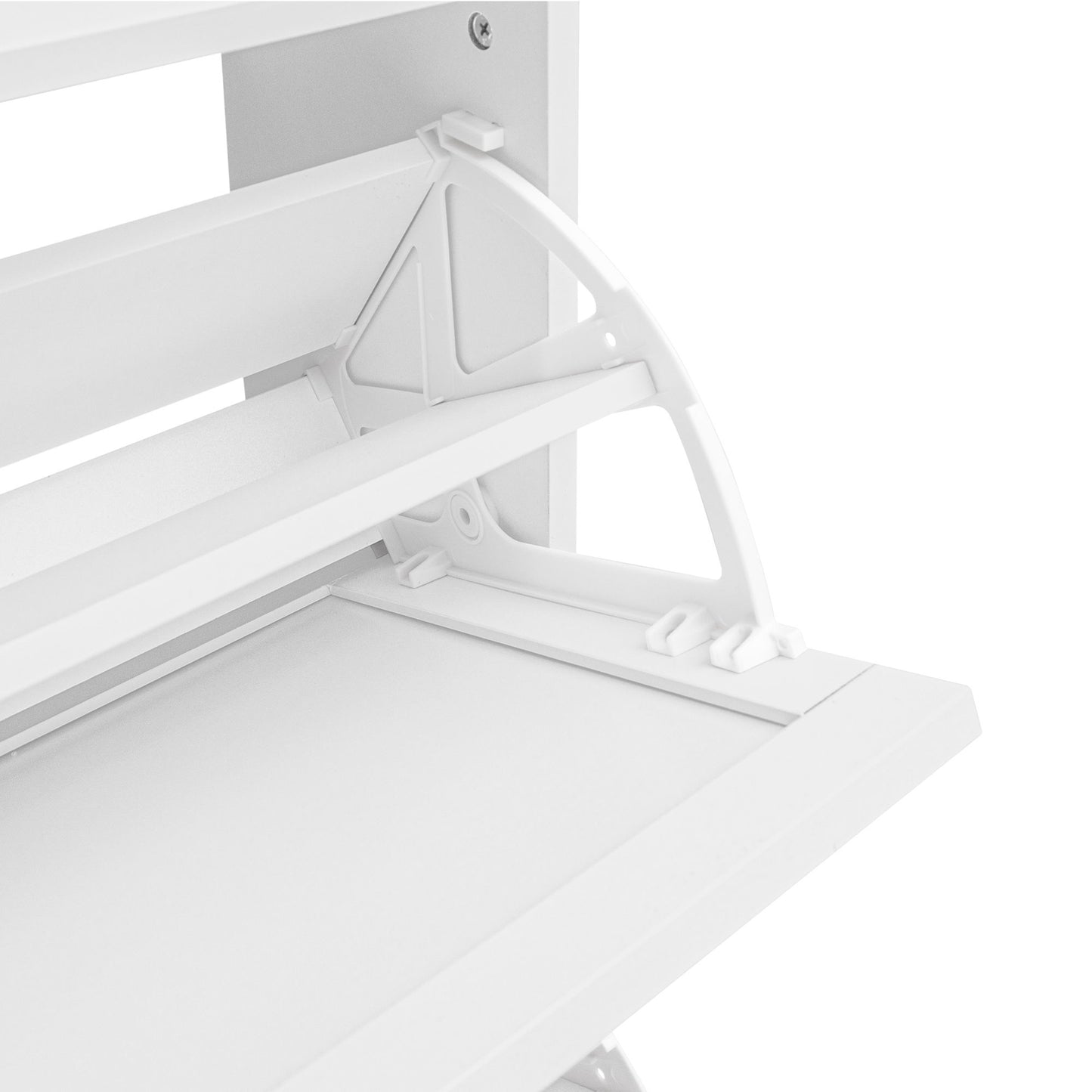 Modern Rattan 3 Door Shoe Rack Cabinet For Entryway Freestanding White Storage Unit In Particle Board - White