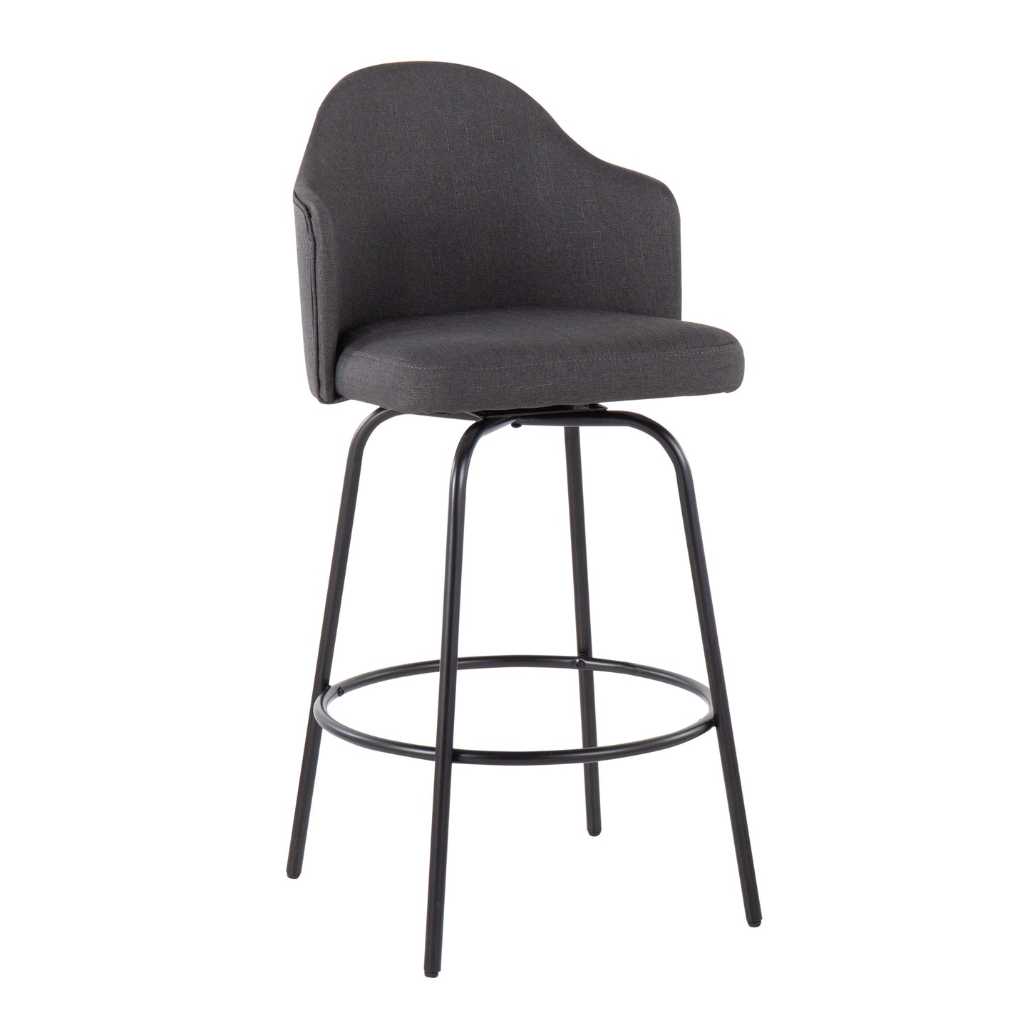 Ahoy - Contemporary Fixed Height Counter Stool (Set of 2) - Black / Charcoal