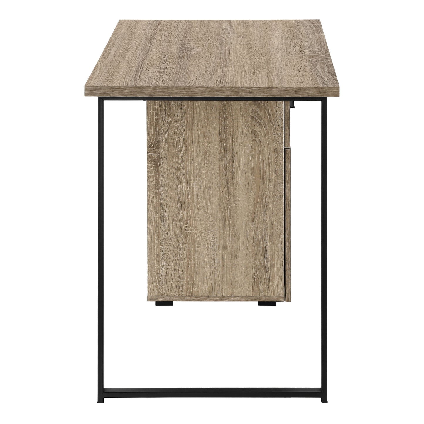Computer Desk, Home Office, Laptop, Left, Right Set-Up, Storage Drawers, Work, Contemporary, Modern - Taupe