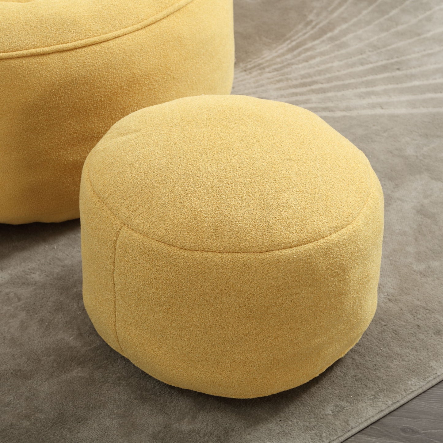 Bedding Bean Bag Sofa Chair High Pressure Foam Bean Bag Chair Adult Material With Padded Foam Padding Compressed Bean Bag With Footrest - Yellow