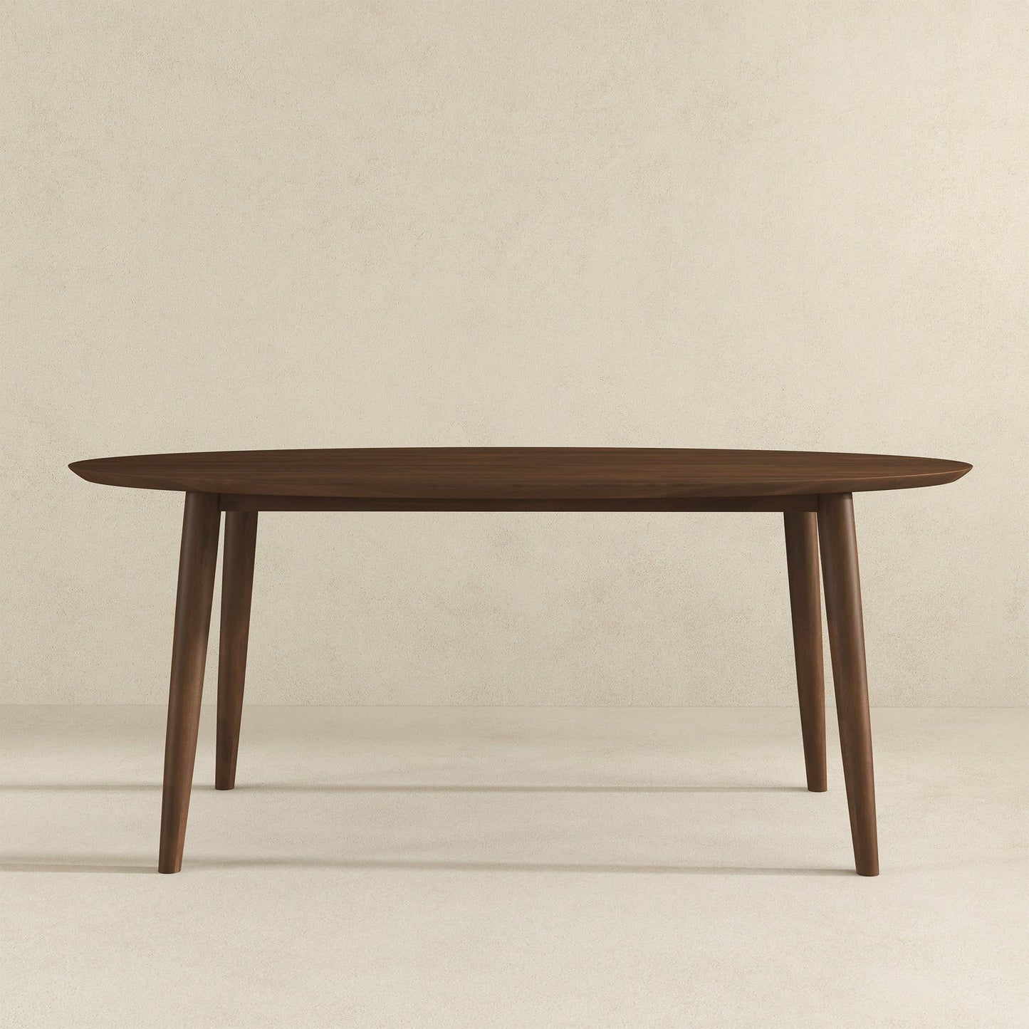 Ada - Mid-Century Modern Style Oval Dining Table - Brown