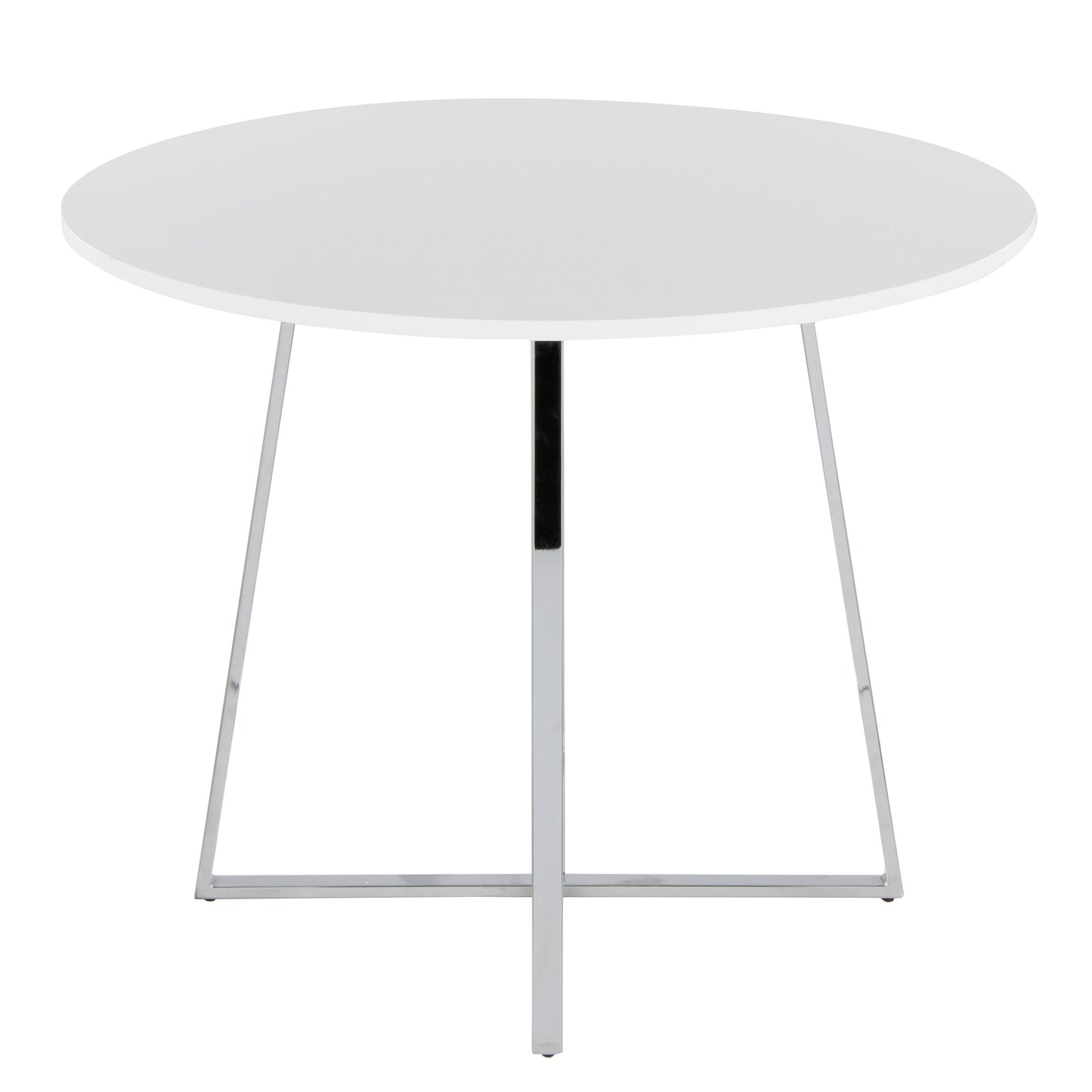 Cosmo - Canary Contemporary Dining Table - Chrome / White