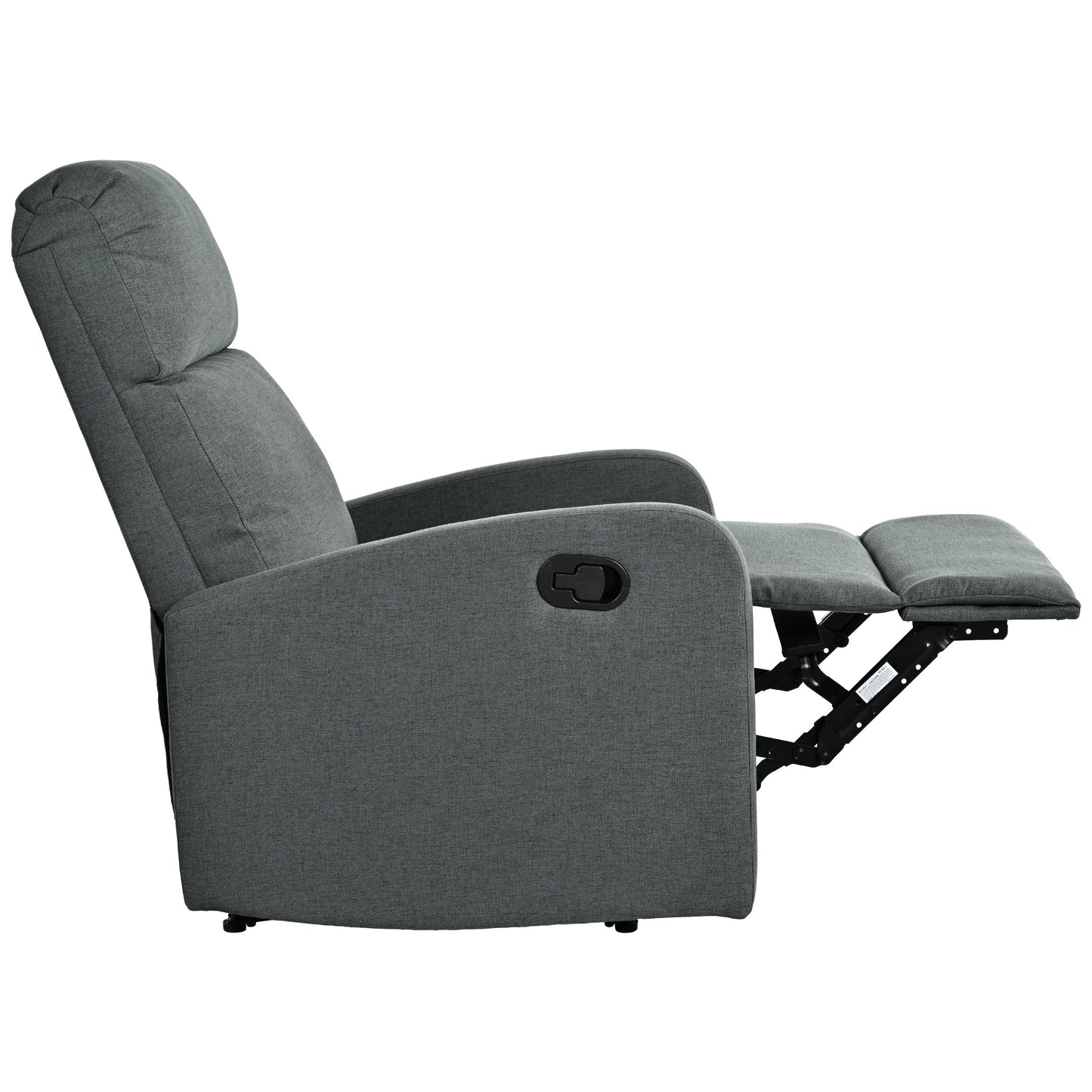 Modern Manual Recliner, Home Theater Chair With Adjustable Backrest For Living Room - Charcoal