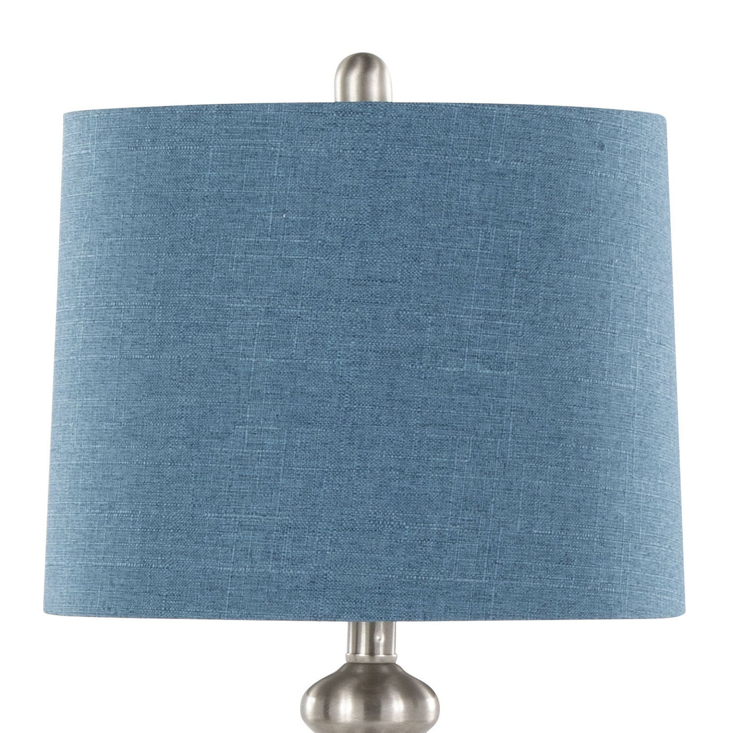 Ashland - Contemporary Table Lamp (Set of 2) - Nickel / Moroccan Blue Slub