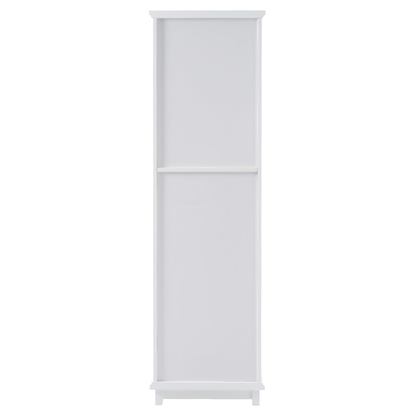 Tall Bathroom Storage Cabinet With Glass Doors, Free-Standing, Two Drawers, And Adjustable Shelves, MDF Board, Painted Perfect For Displaying Your Favorite Items - White