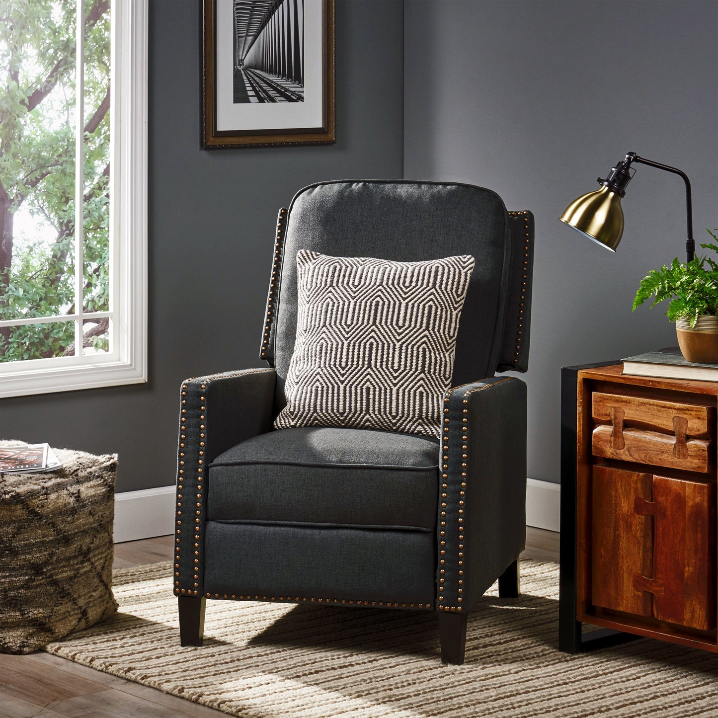 Wide Manual Standard Recliner - Dark Gray