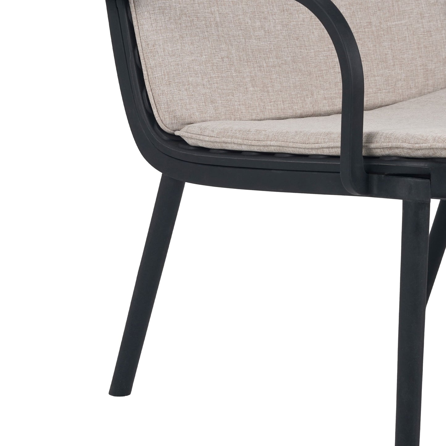 Luna - Outdoor Patio Loveseat With Frame And Cushions Weather Resistant Pp Material - Beige / Black