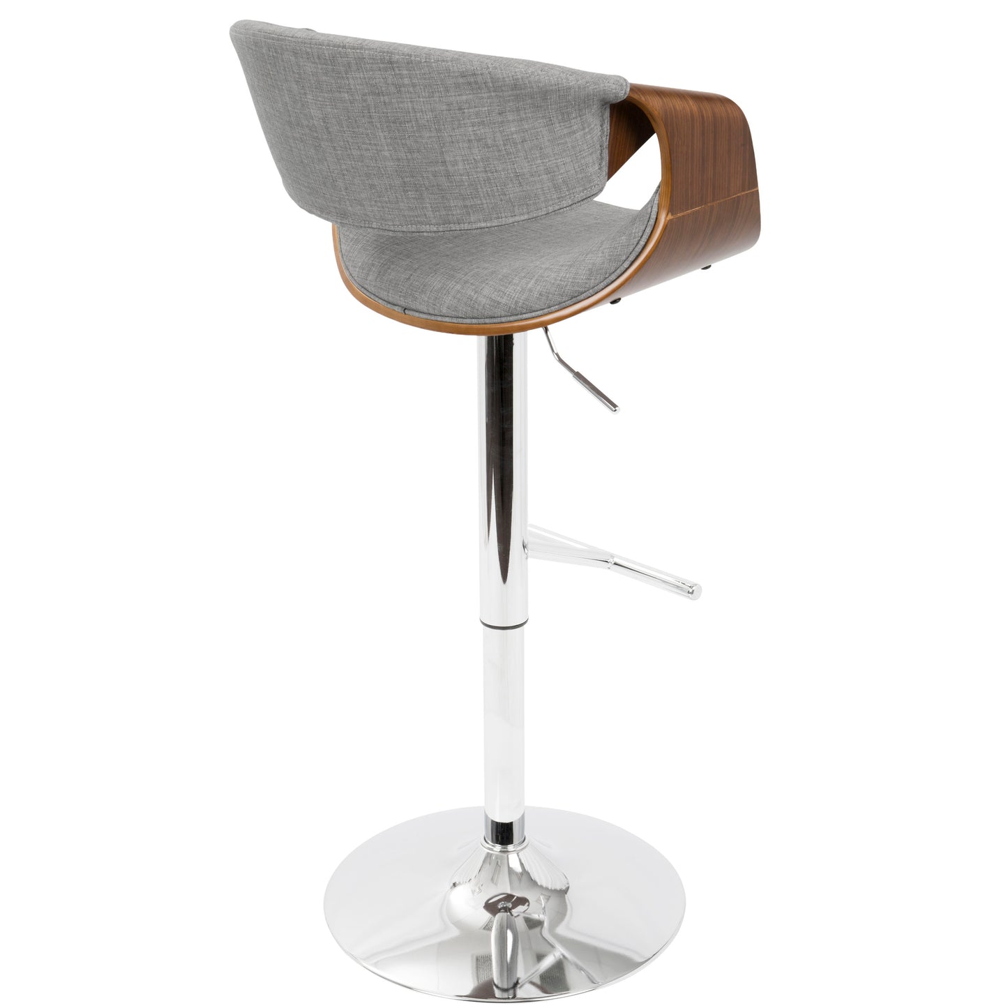Curvo - Mid-Century Modern Adjustable Barstool With Swivel (Set of 2) - Gray