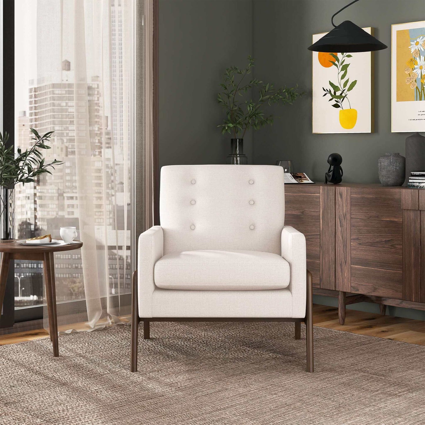 Cole - Comfortable Lounge Chair - Beige