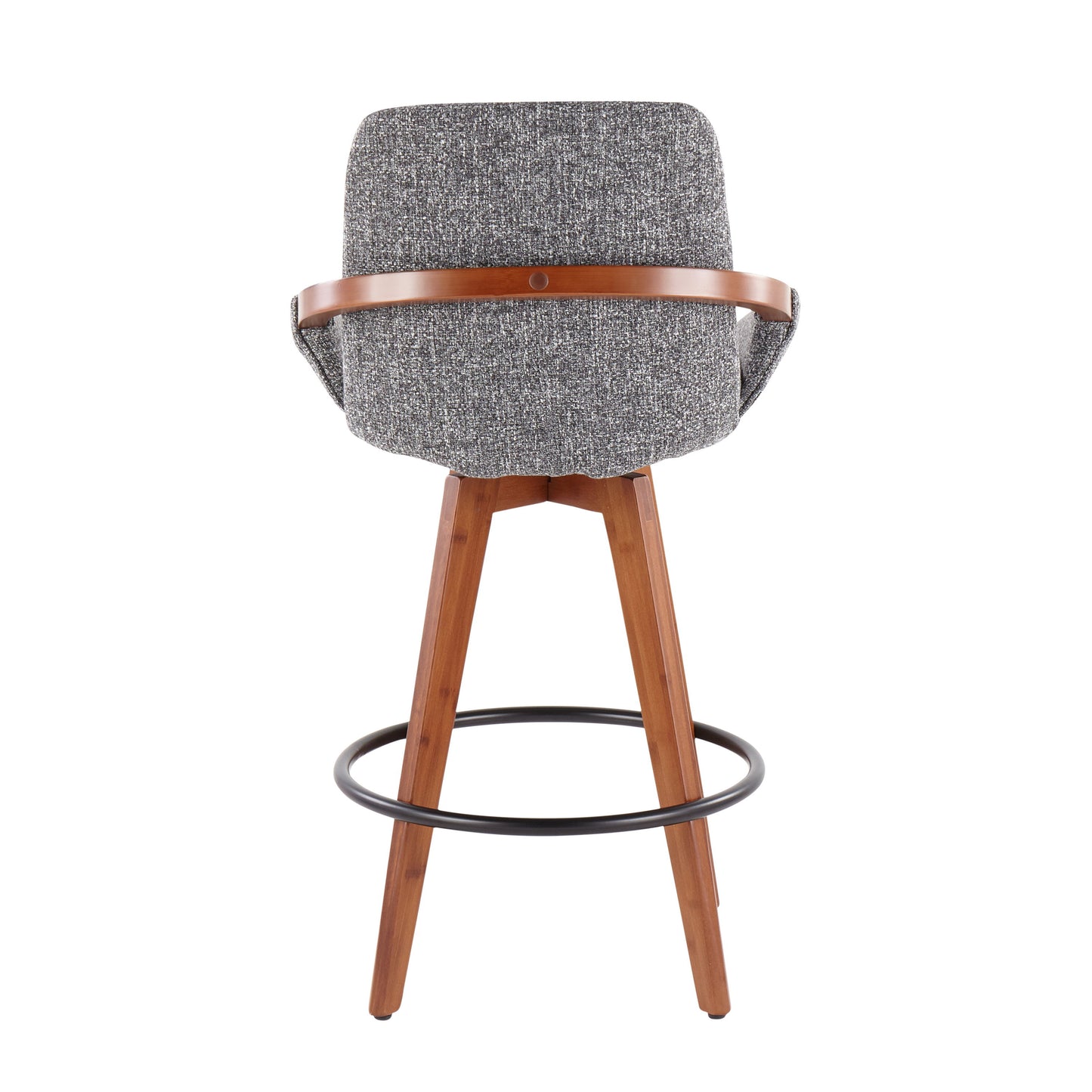 Cosmo - Mid-Century Counter Stool - Walnut / Gray