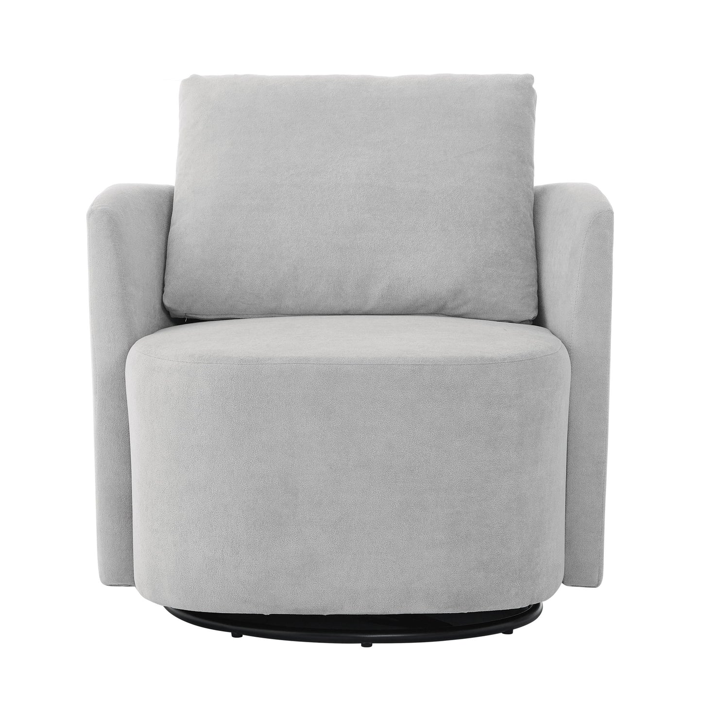 Modern 360ÔøΩÔøΩ Swivel Accent Barrel Armchair Chenille, Upholstered With Curved Design For Living Room, Bedroom, Office, And Hotel - Gray