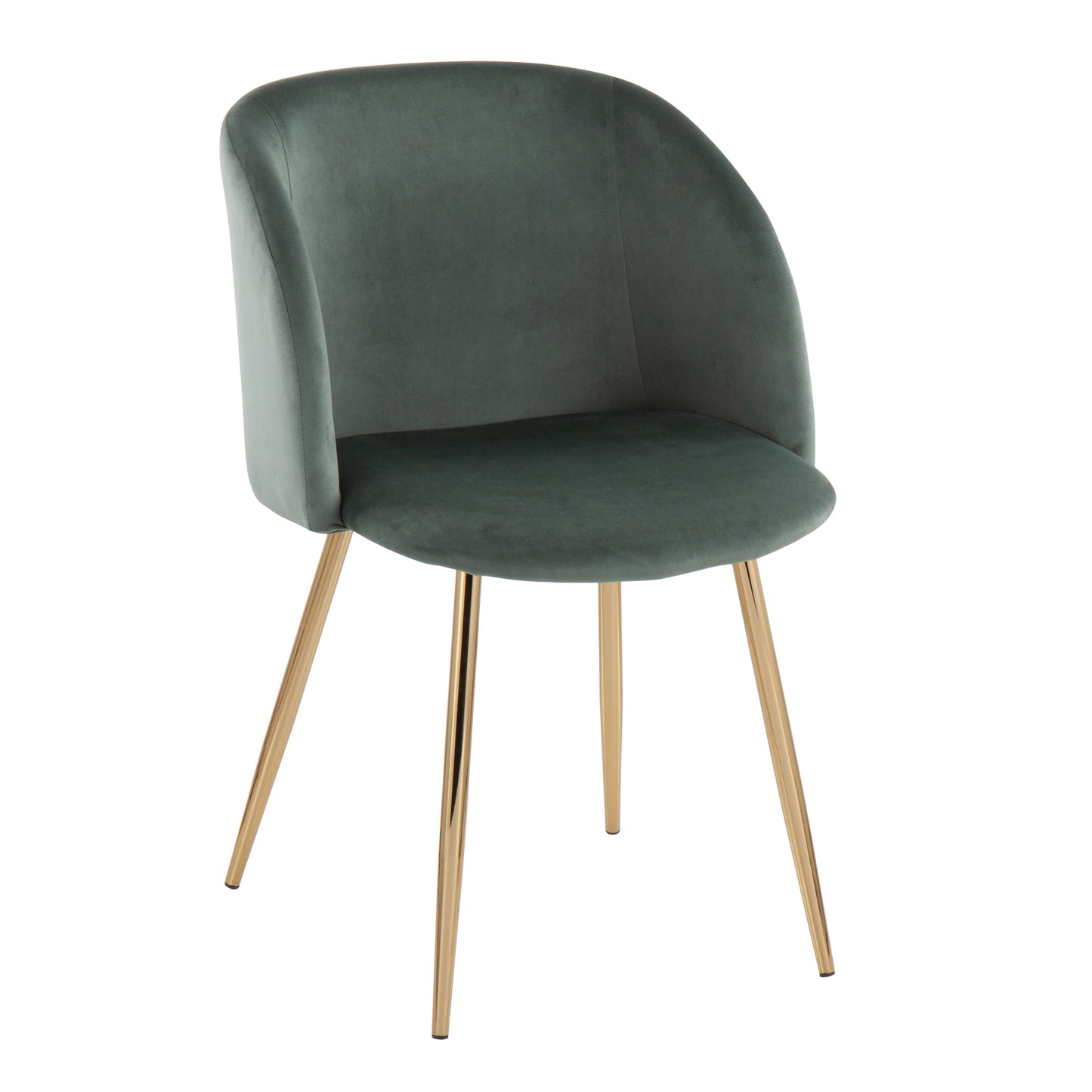 Fran - Contemporary Chair (Set of 2) - Gold / Sage Green