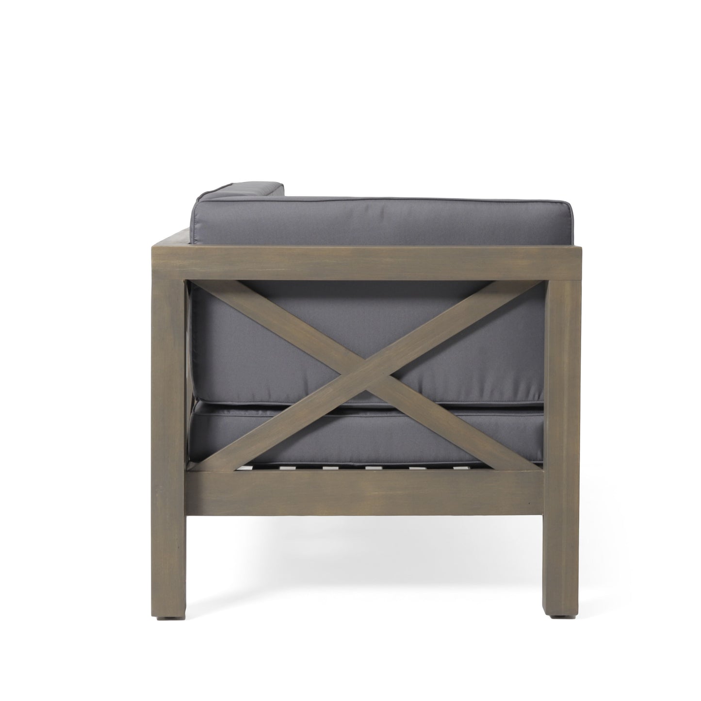 Brava - X Back Left Right Corner Bench Set - Dark Gray