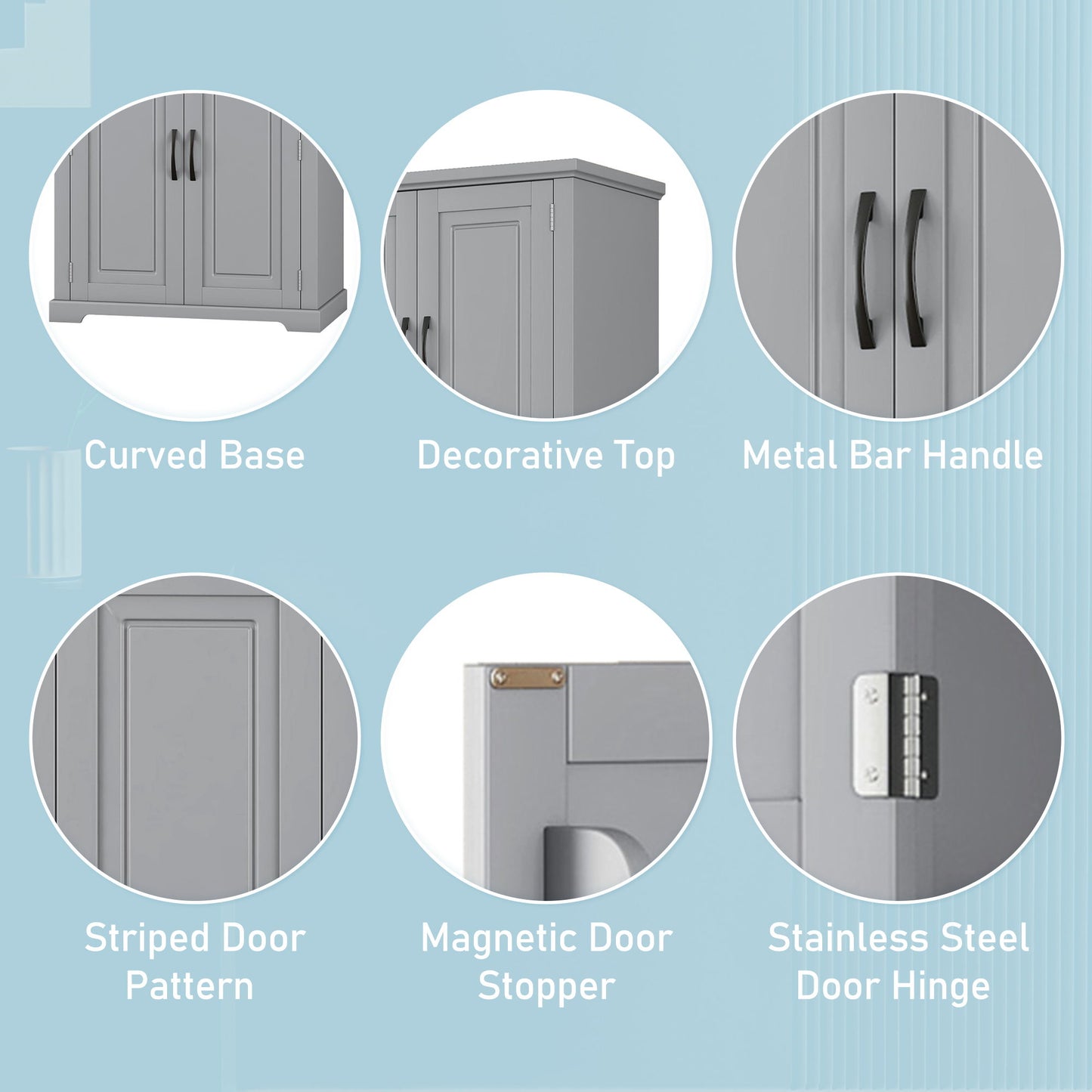 Bathroom Storage Cabinet With Multi Functional Storage Space, Material, Adjustable Shelf, Slide Rail Drawer - Gray