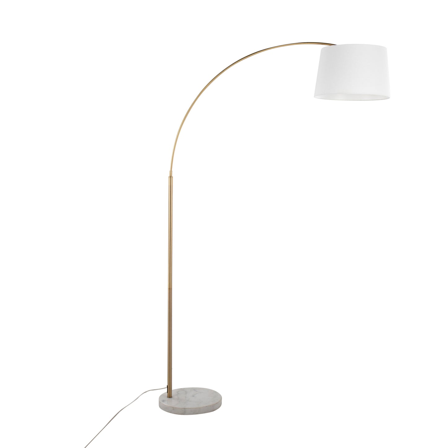 March - Contemporary Floor Lamp - Antique Brass / White
