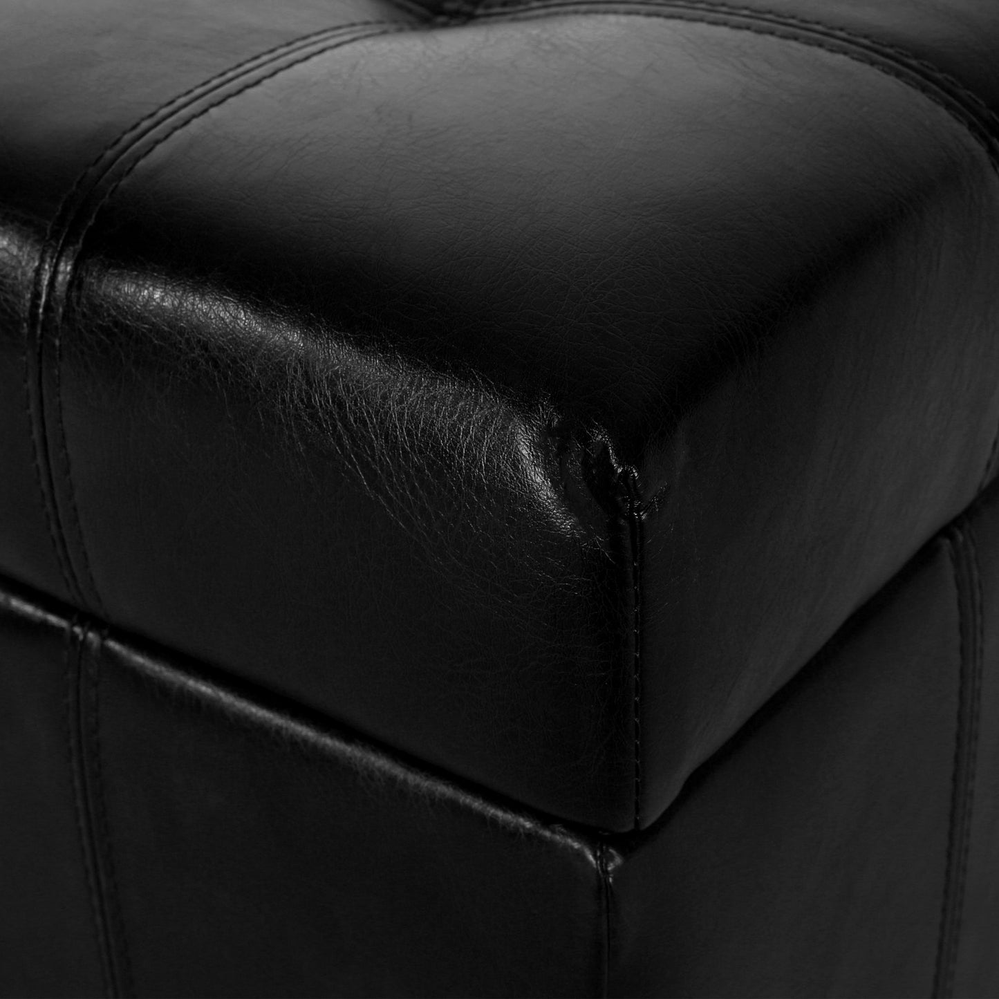 Storage Ottoman For Living Room, Bedroom - Black