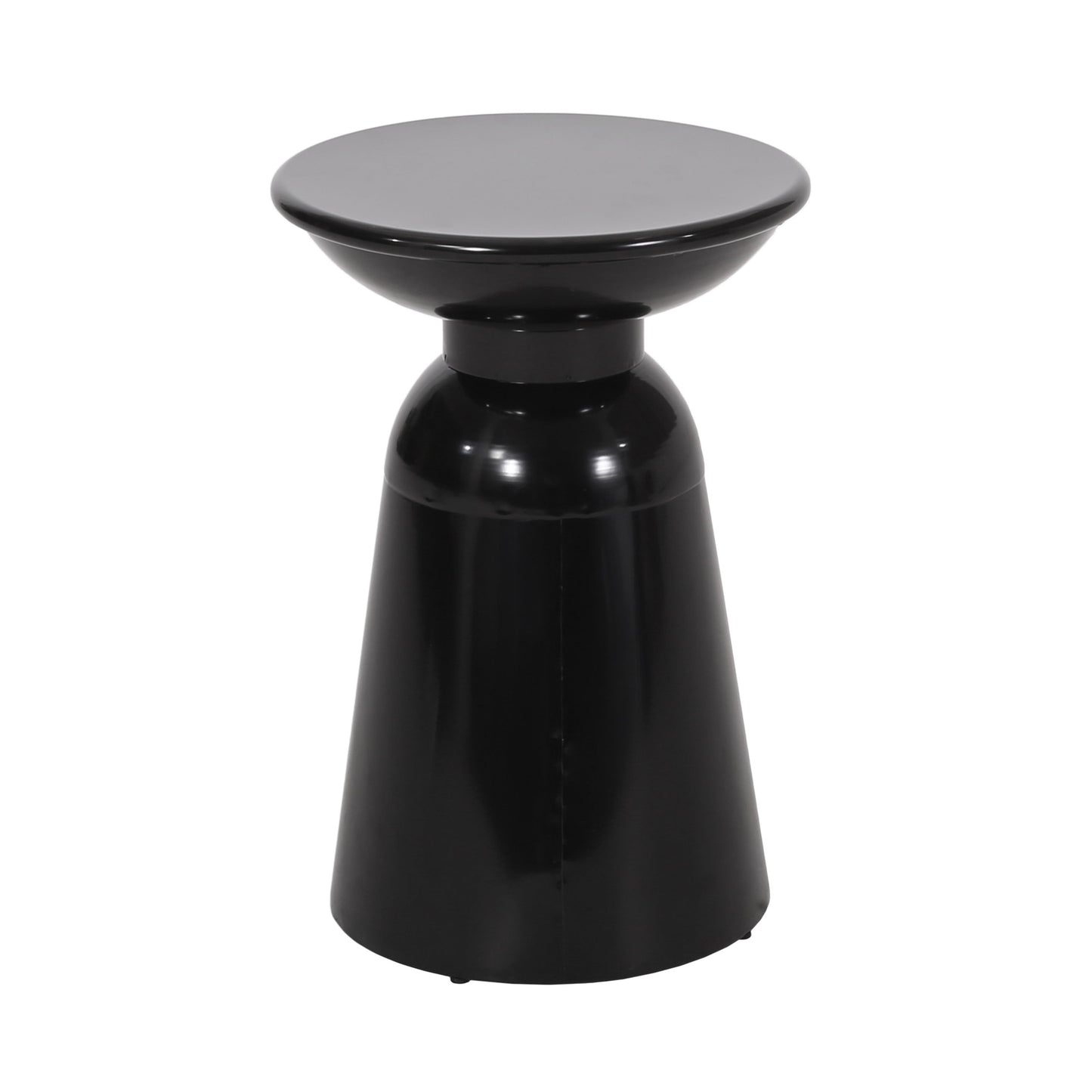 Serenita - Outdoor Iron Side Tables With Flared Design, (Set of 2) - Black