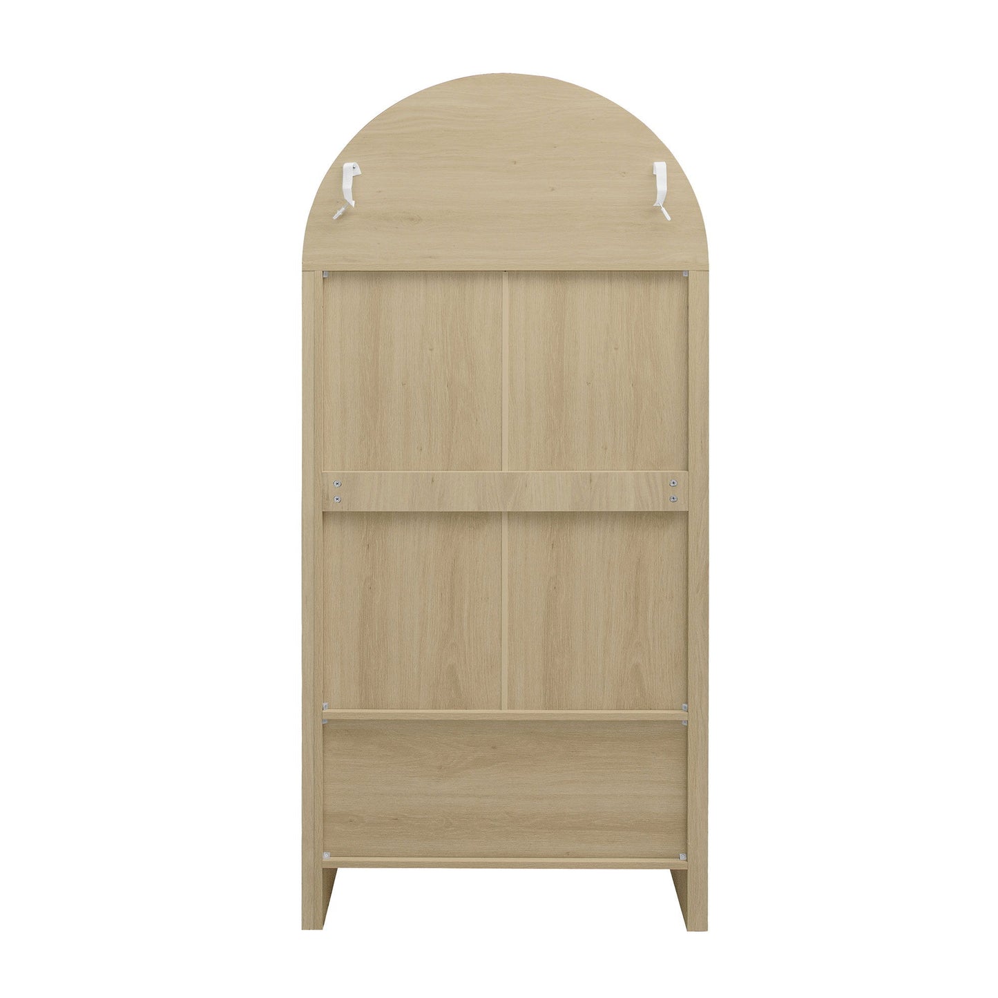 Tall Arched Kitchen Pantry, Modern Farmhouse Wood Kitchen Storage Cabinets, Arched Storage Display Cabinet With Adjustable Shelves, Versatile Cupboard For Kitchen, Dining Room - Natural