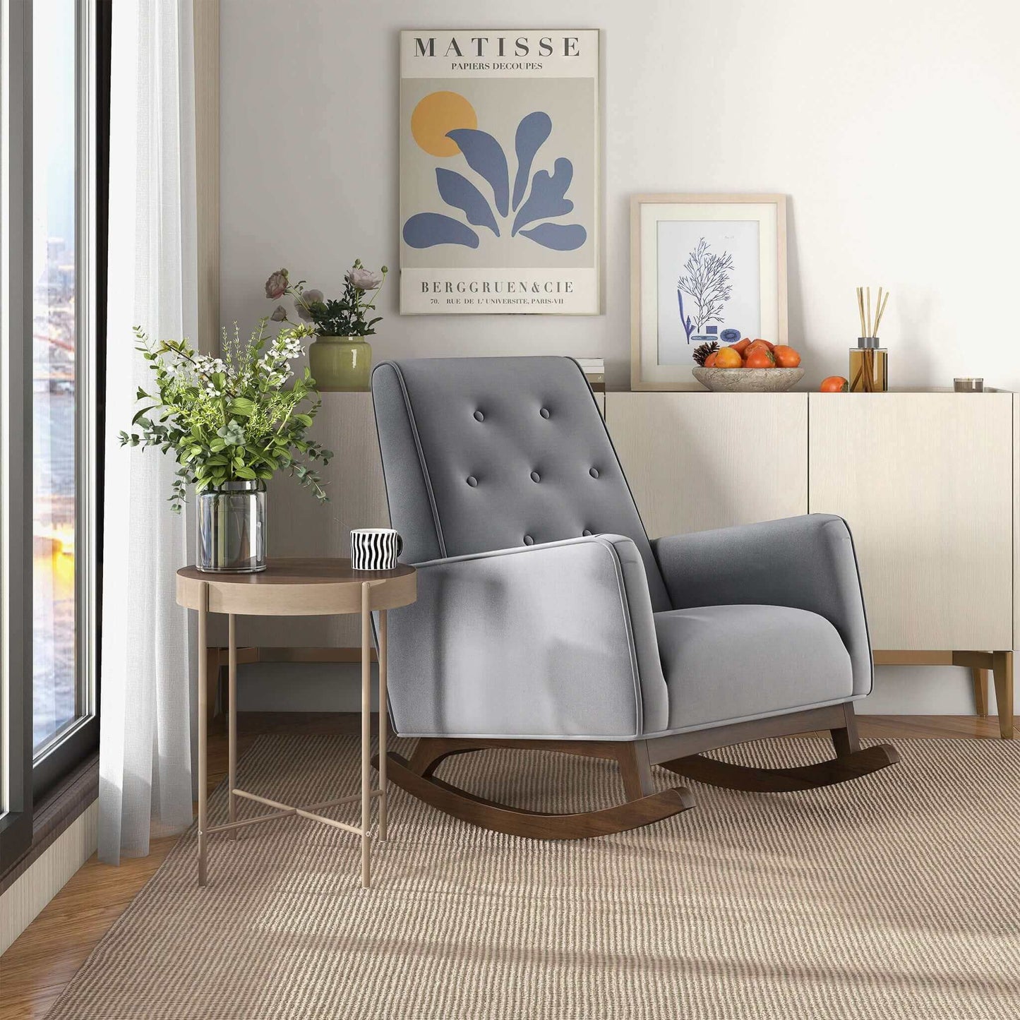 Demetrius - Rocking Chair - Gray / Light Gray