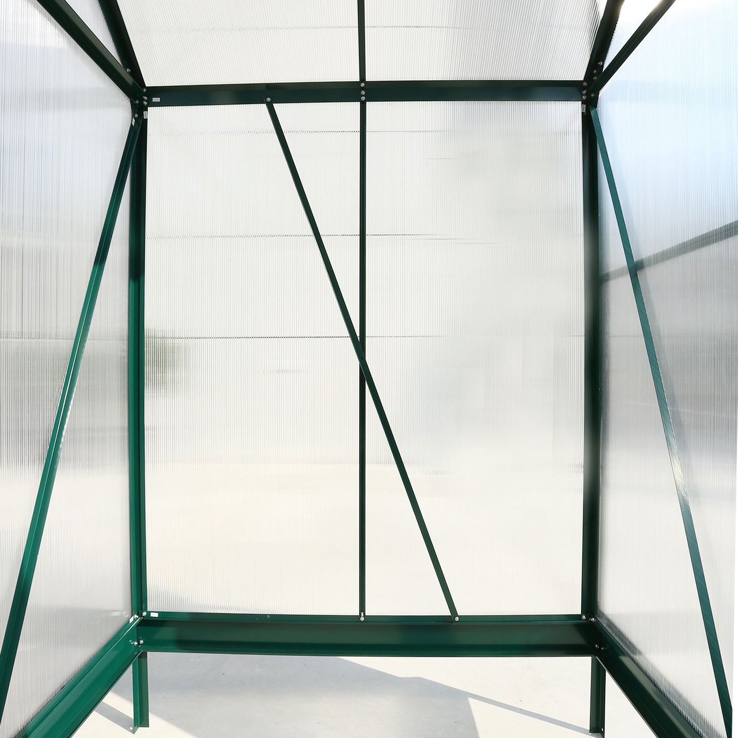 6.3'x4.2'x7' Polycarbonate Greenhouse, Heavy Duty Outdoor Aluminum Walk-In Green House Kit With Rain Gutter, Vent And Door For Backyard Garden - Green