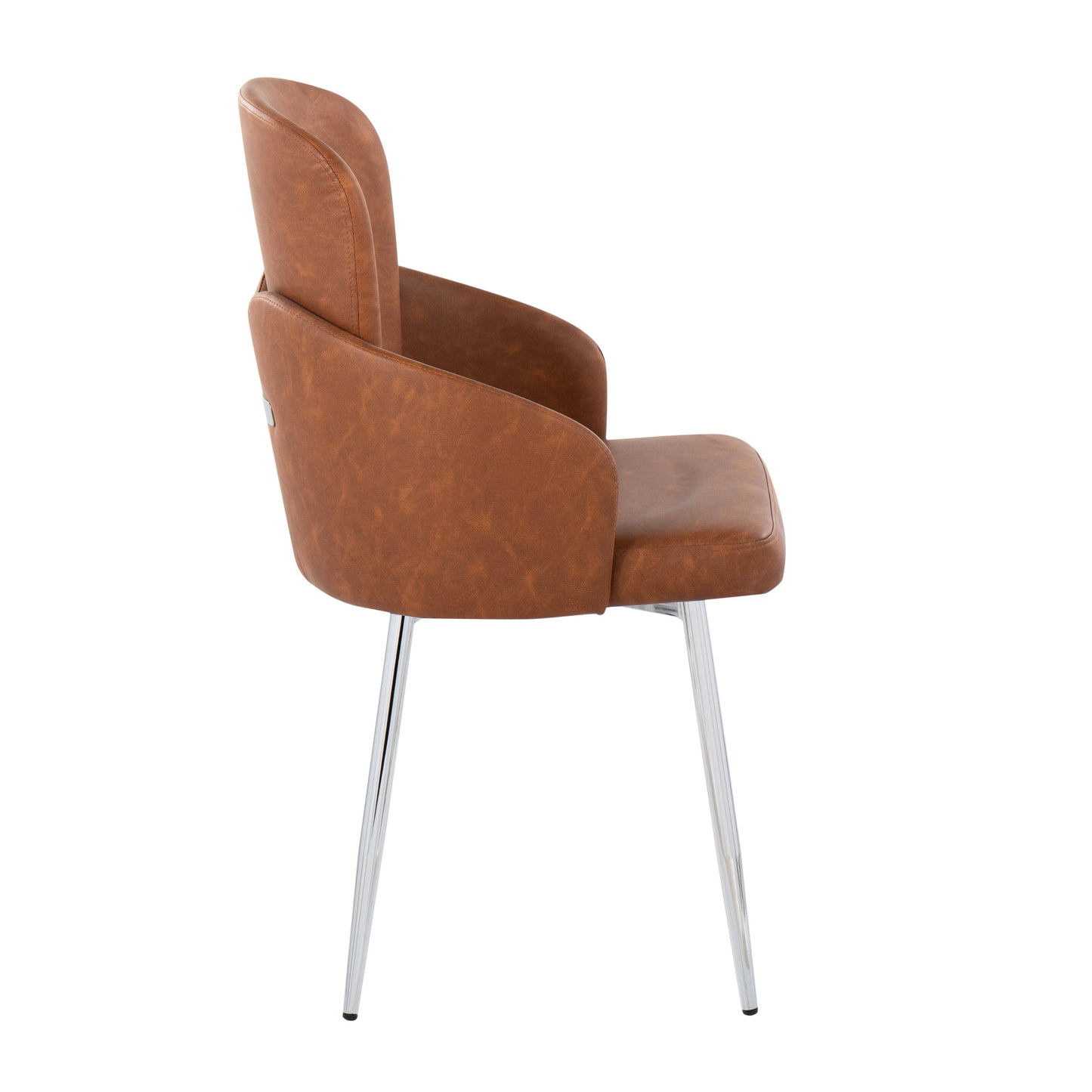 Dahlia - Contemporary Dining Chair (Set of 2) - Chrome / Camel