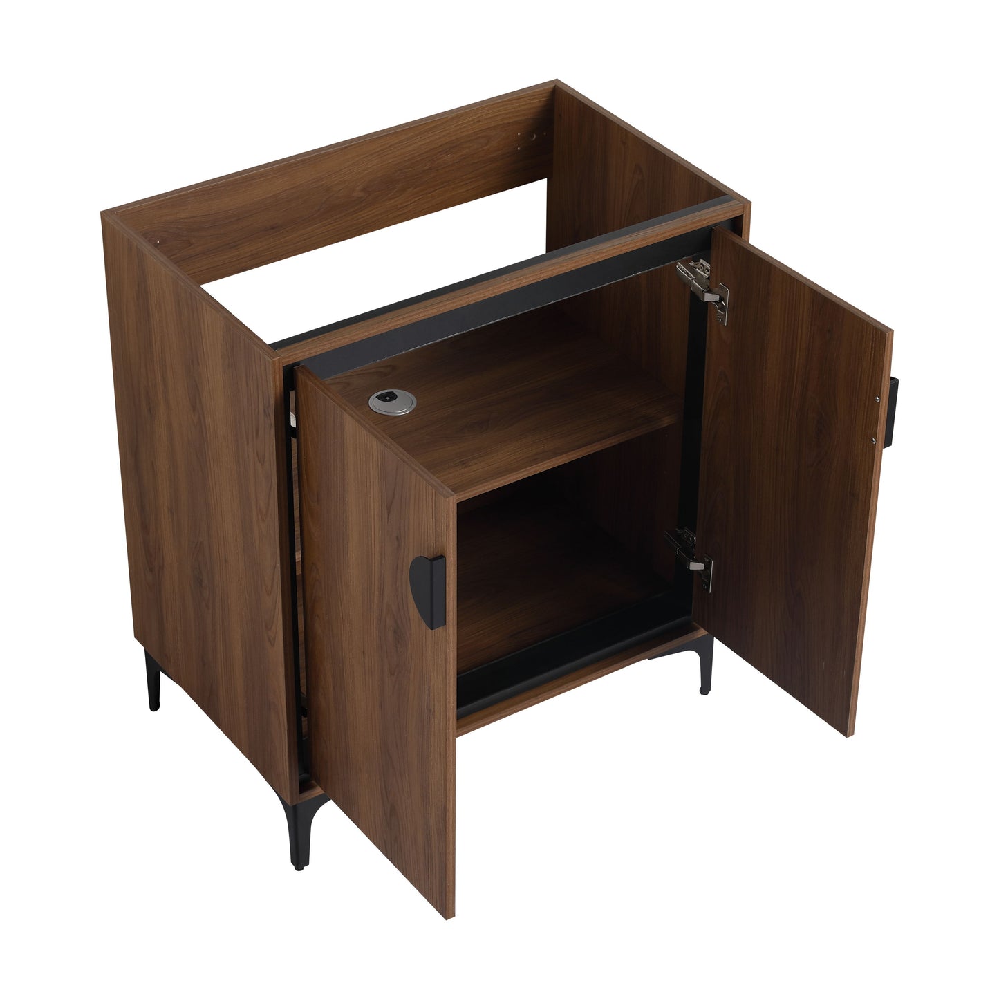 30" Bathroom Vanity Freestanding Cabinet With 2 Doors - Brown