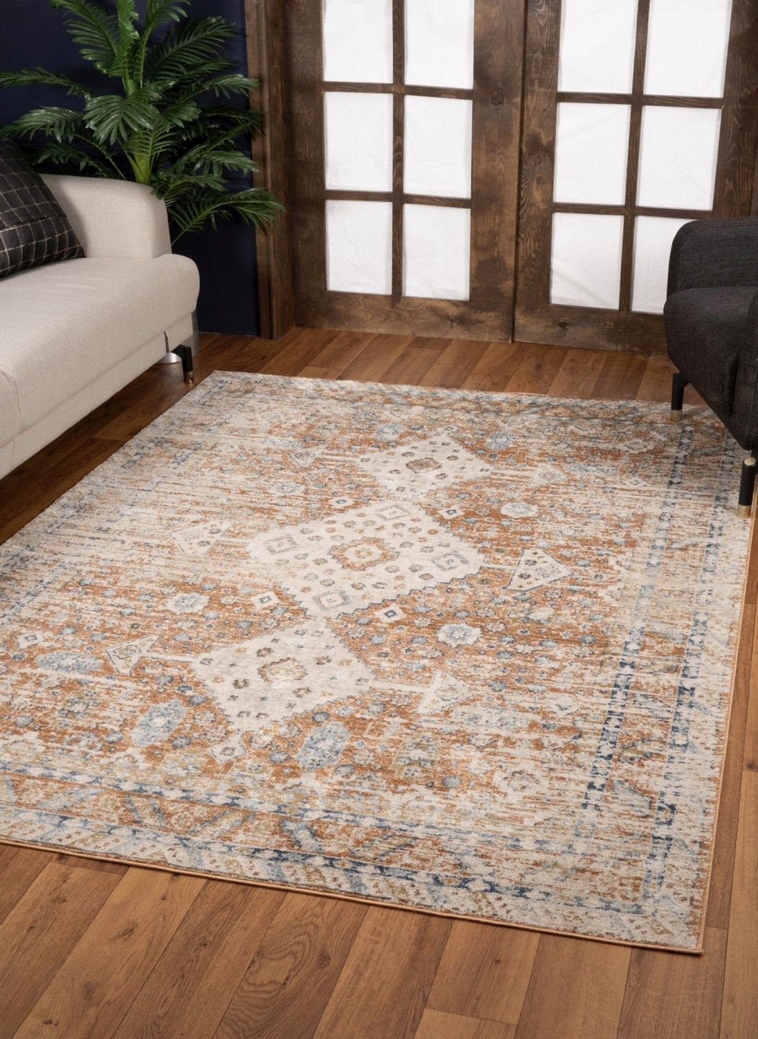 Noble - 2'7" X 7'3" Area Rug - Rust