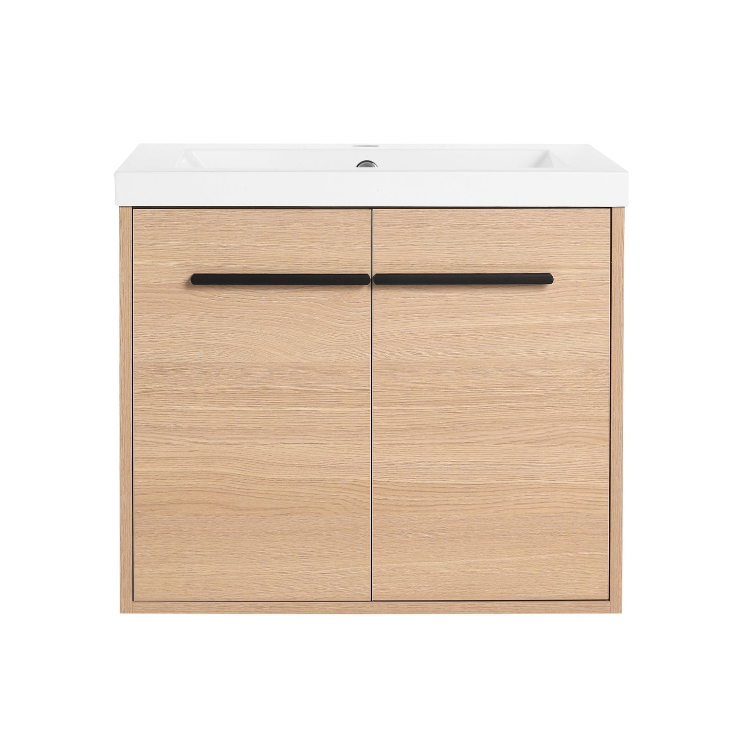 Bathroom Vanity Set With Resin Countertop Sink, 2 Doors - Oak
