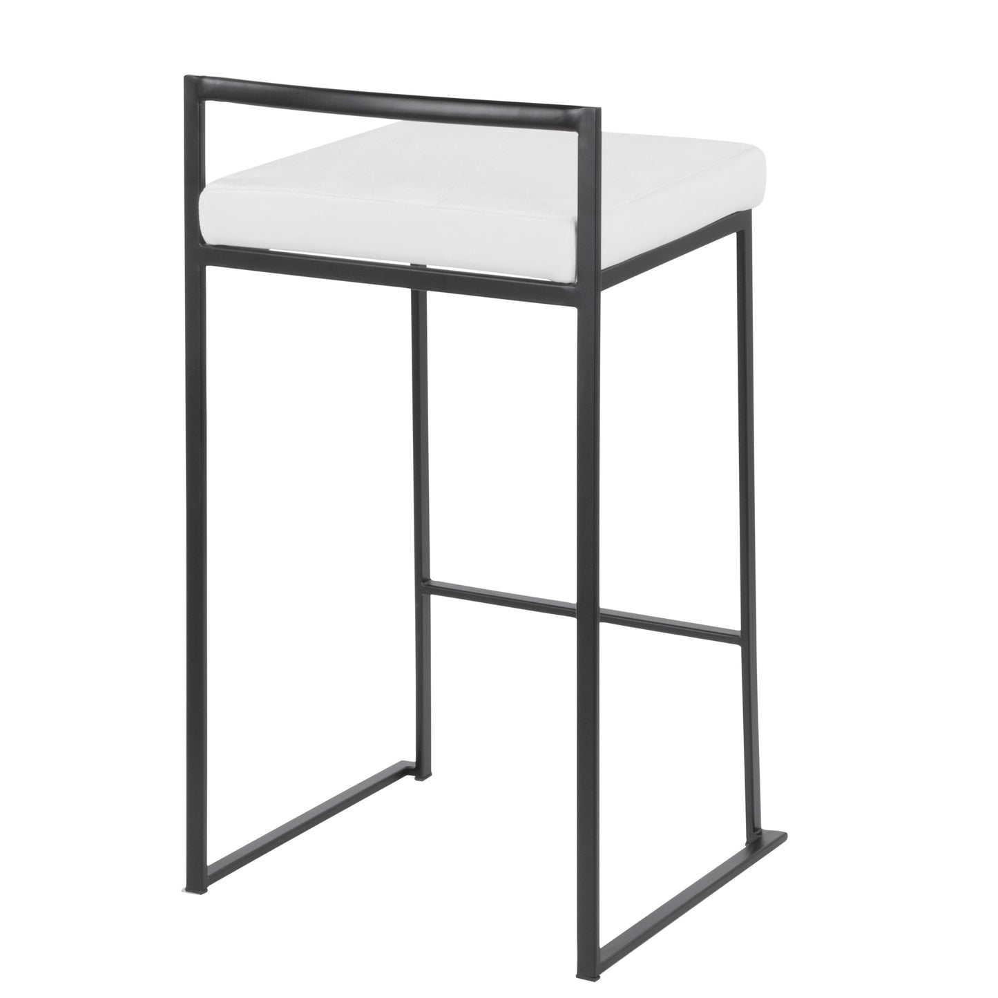 Fuji - Contemporary Stackable Counter Stool (Set of 3) - White / Black