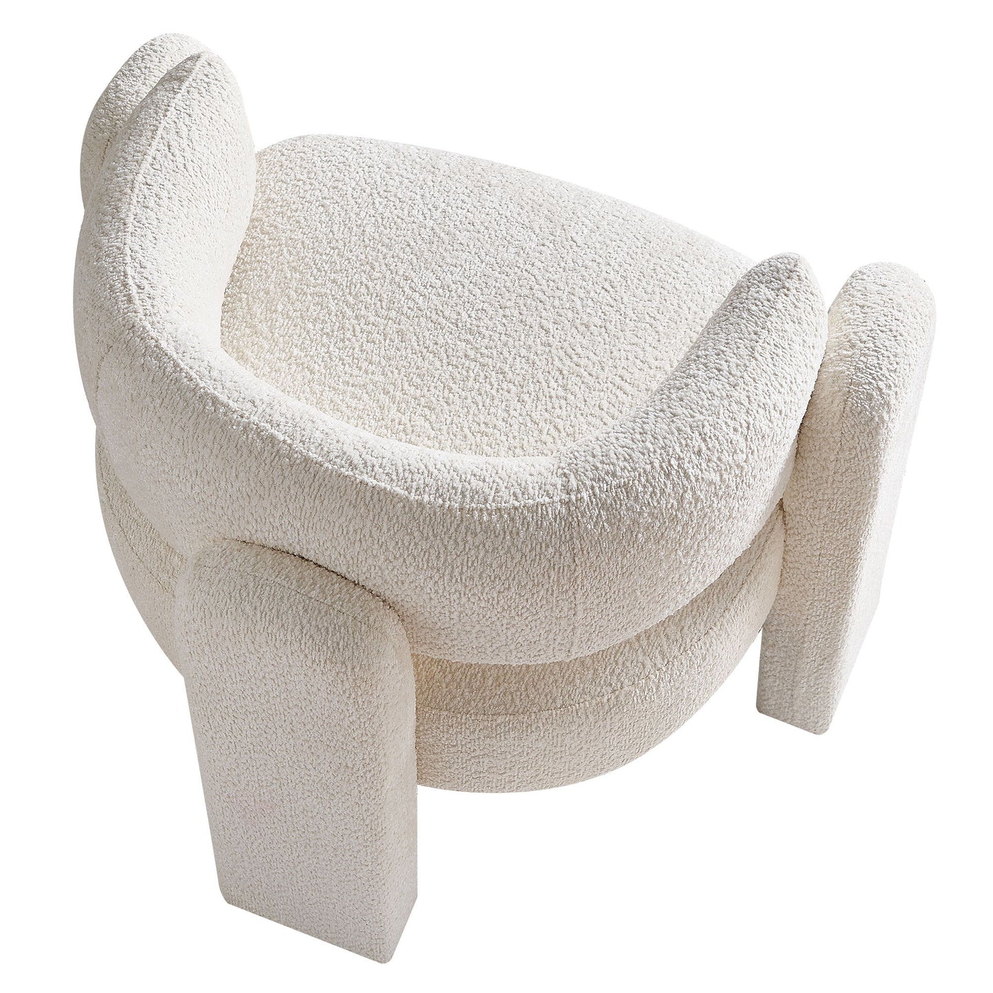 Boucle Upholstery Accent Chair - Beige