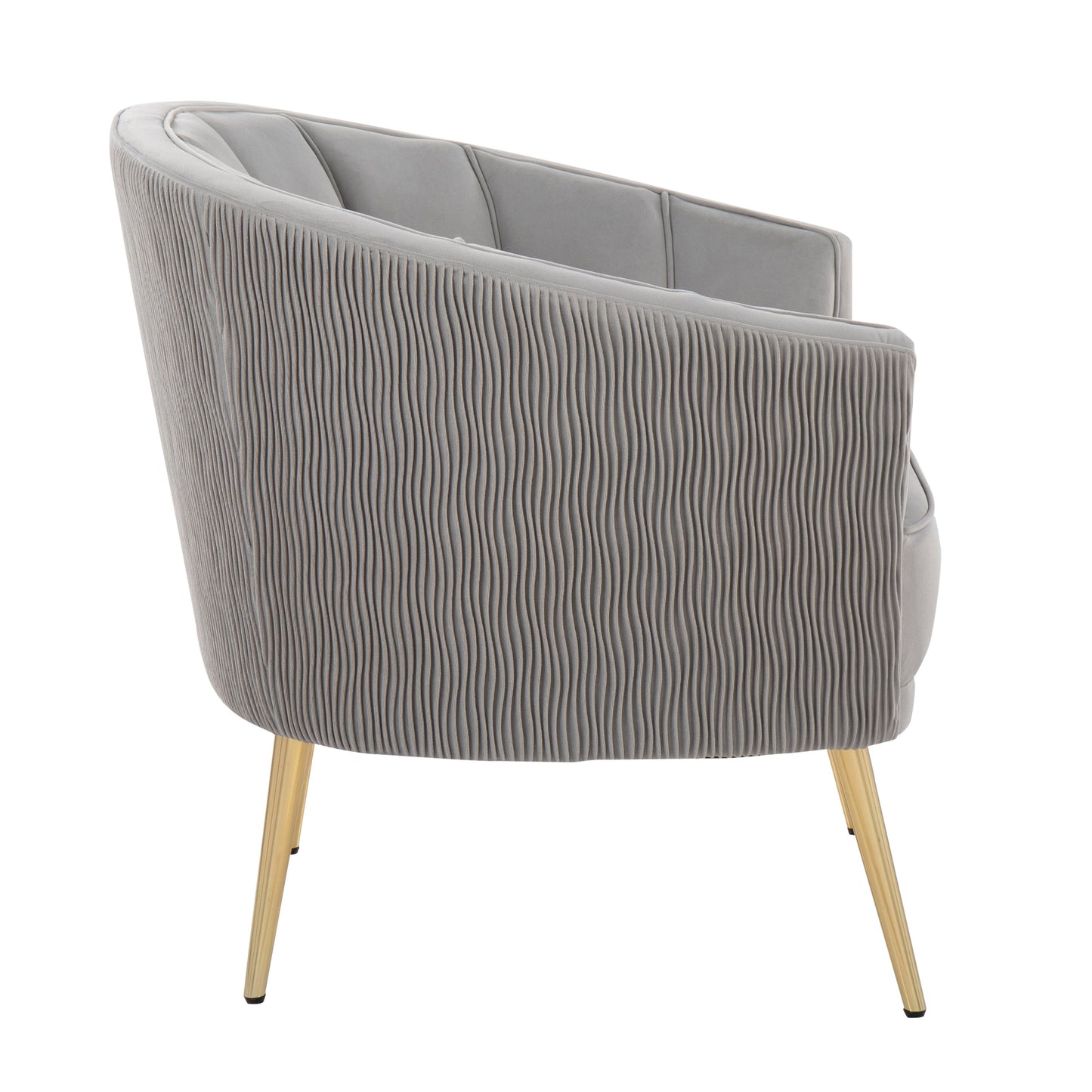 Tania - Pleated Waves Contemporary / Glam Chair - Gold / Silver