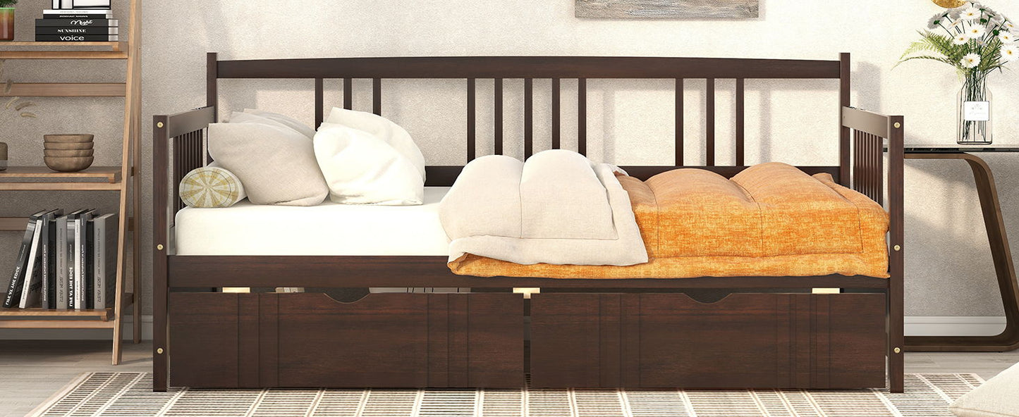 Twin Size DayBed With 2 Drawers - Espresso