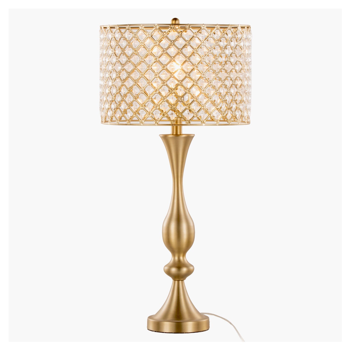 Topaz - Glam / Art Deco Table Lamp - Gold / Clear Crystal