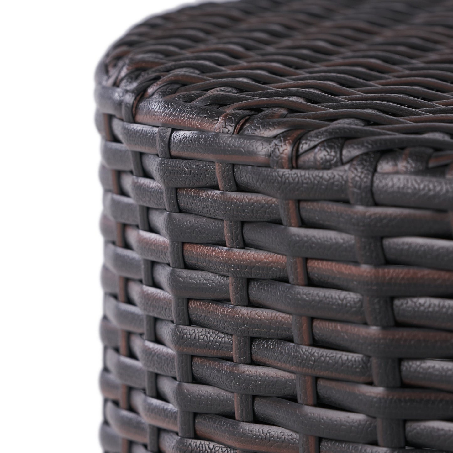 Barrel Side Table With Handcrafted Details - Brown