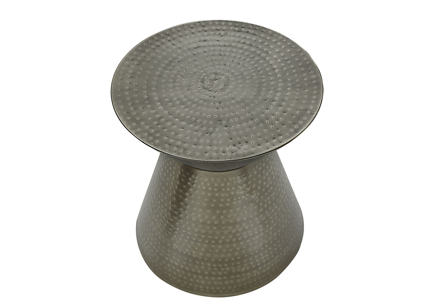 Drum Accent Side Table, Contemporary & Modern - Silver