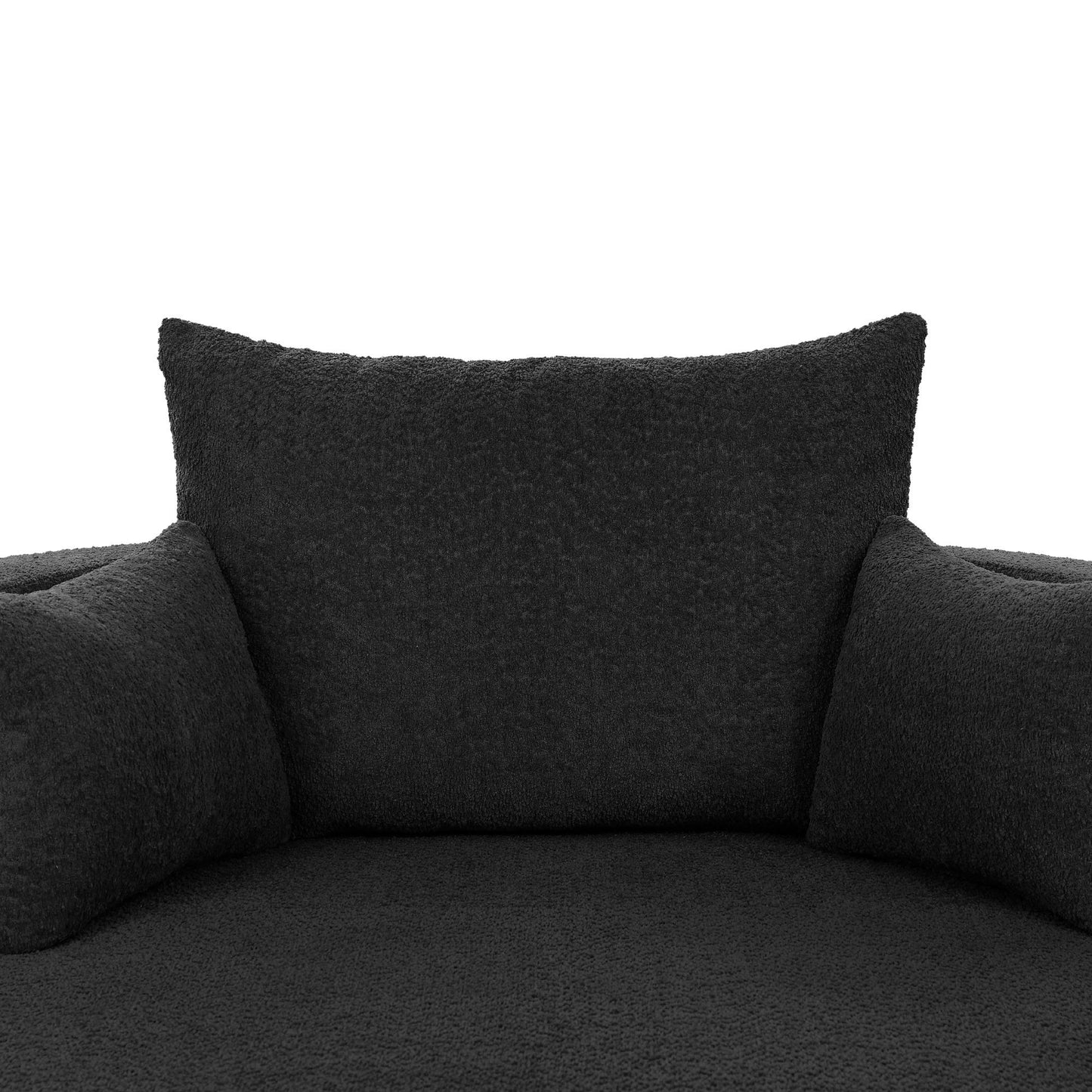 360 Degree Swivel Accent Barrel Chair With Removable Pillows - Black