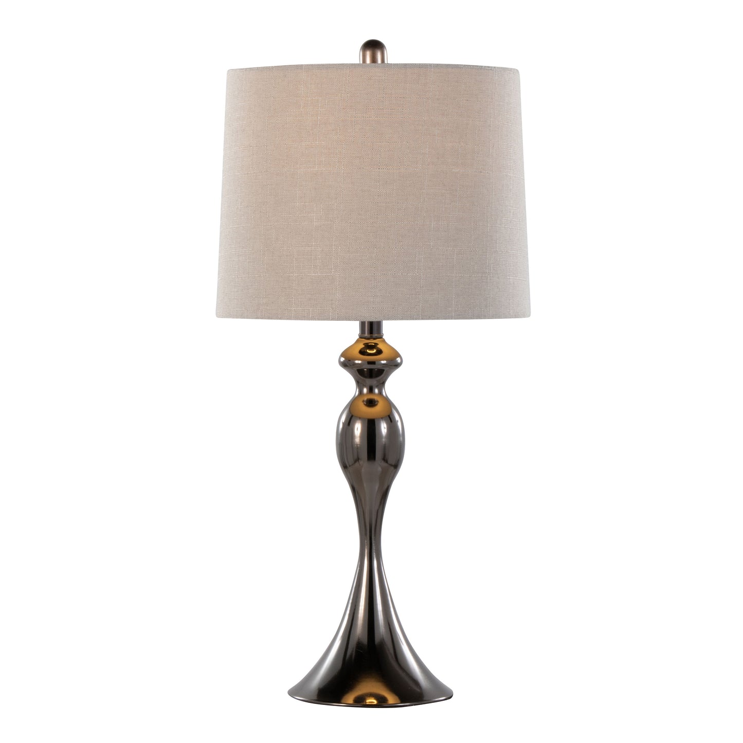 Ashland - Contemporary Table Lamp (Set of 2) - Gun - Light Gray Slub