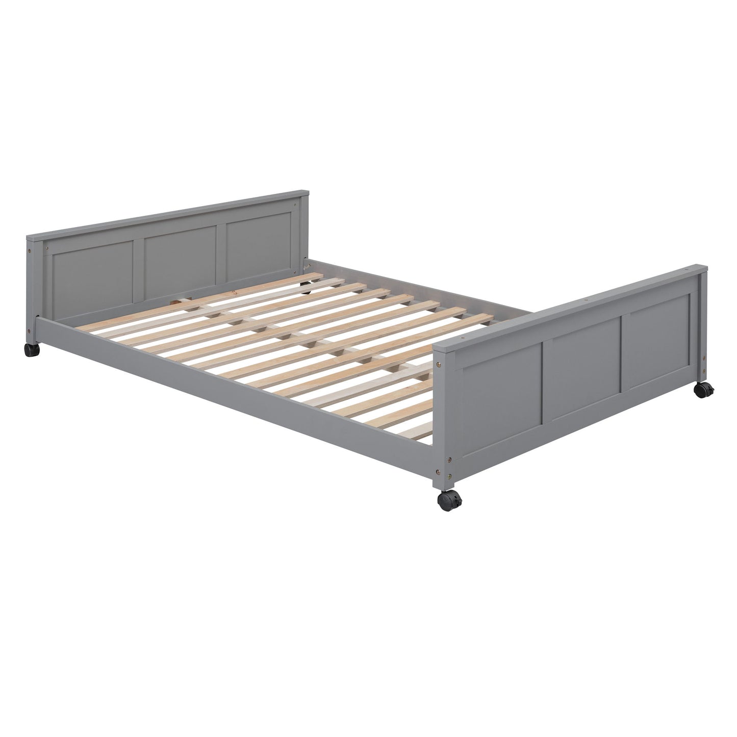 Full Over Full Bunk Bed With Desk - Gray