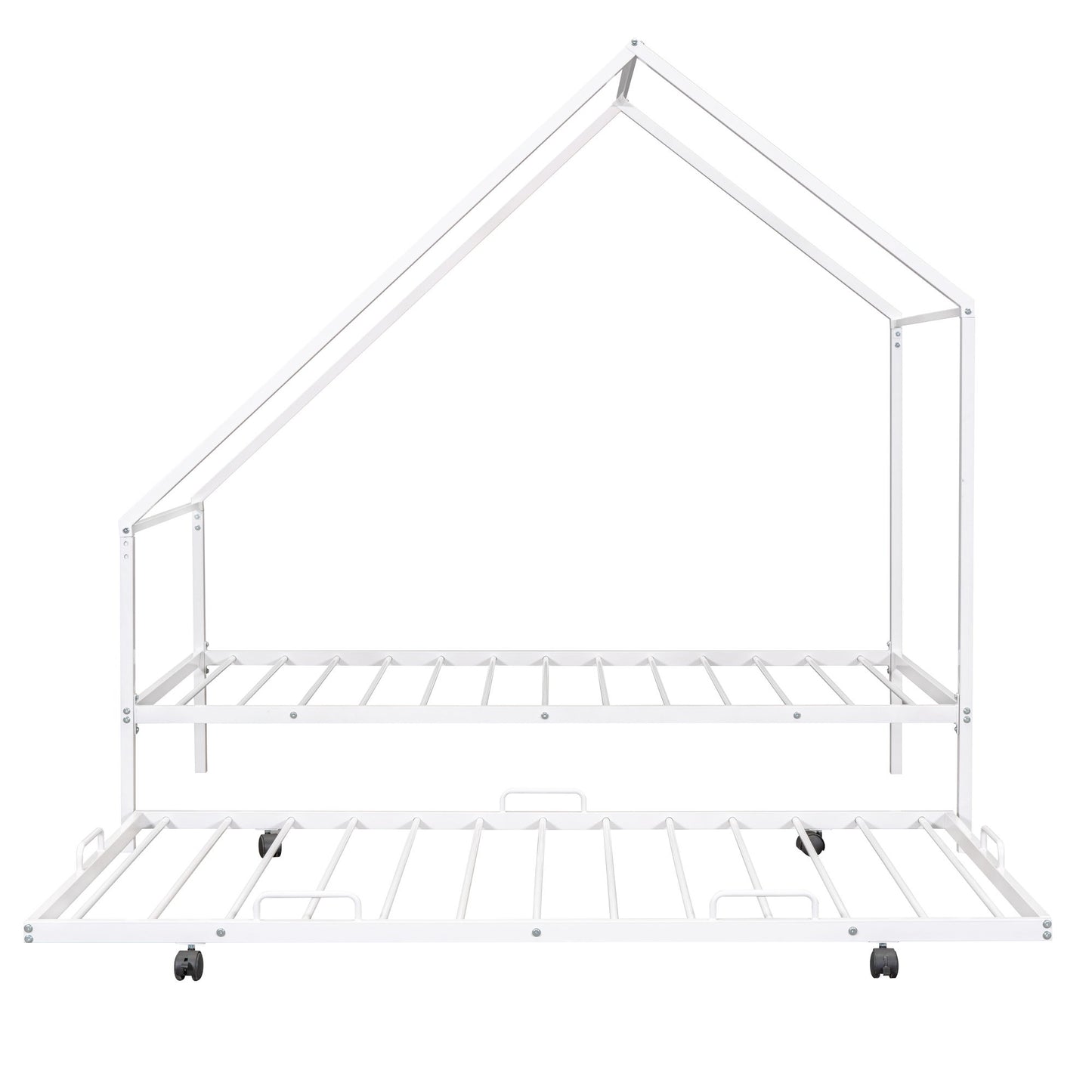 Twin Size House Bed & Trundle - White