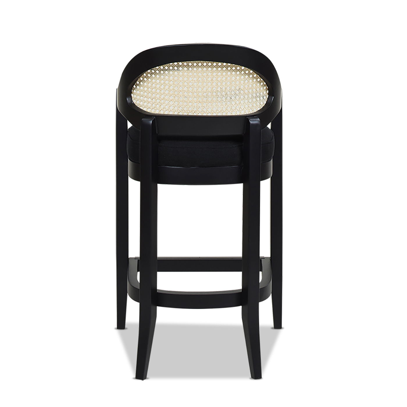 Americana - Mid-Century Modern Cane Back Counter Stool - Jet Black