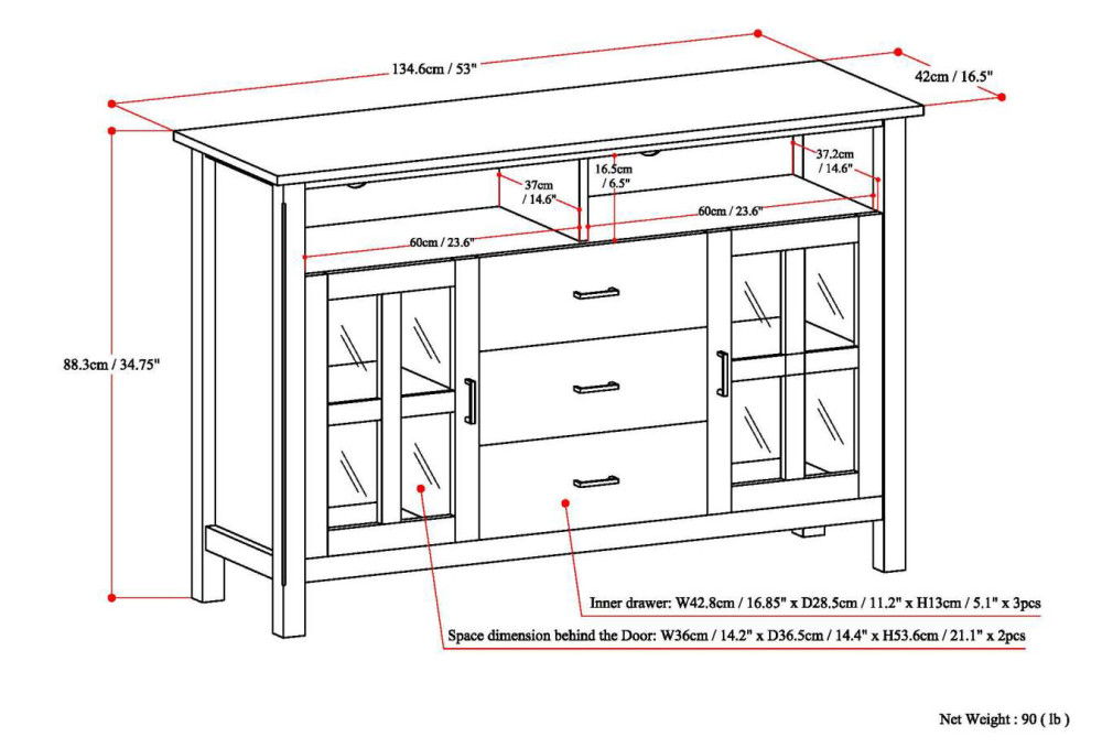 Kitchener - Tall TV Media Stand - Hickory Brown