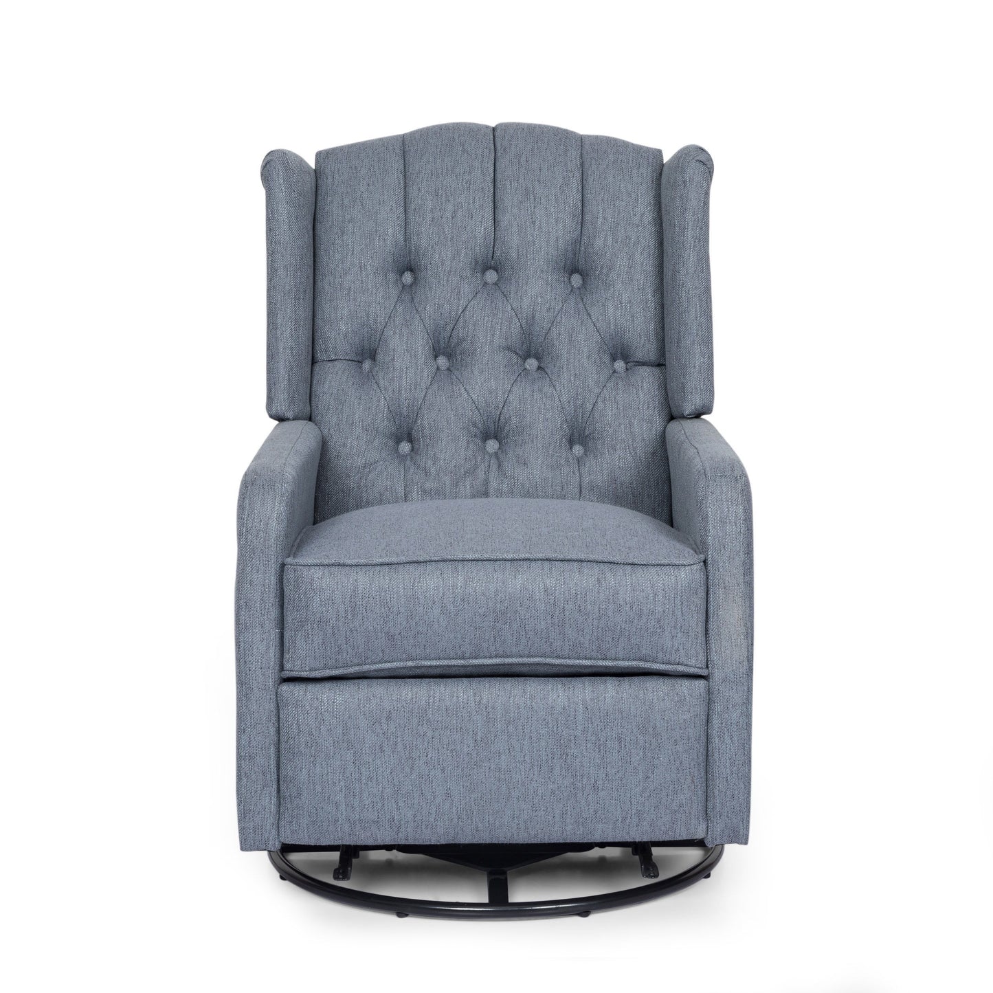 Classic Design, Manual Recliner Chair With 360 Degree Swivel - Charcoal
