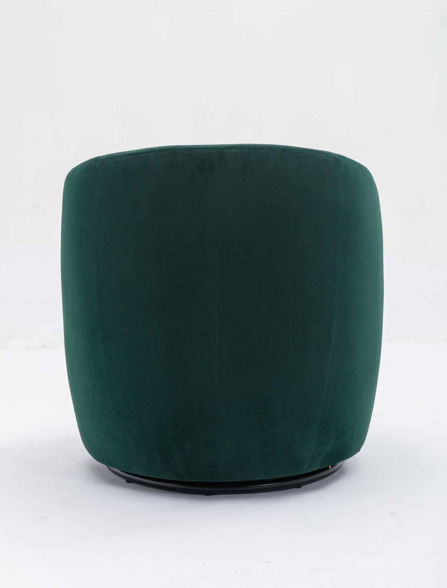 Velvet Fabric Swivel Accent Armchair Barrel Chair With Black Powder Coating Metal Ring - Green