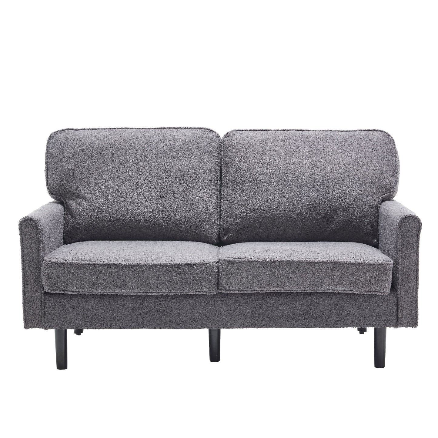 Mid Century Modern Loveseat Sofa, 2 Seater With USB & Removable Pillow Cover - Gray
