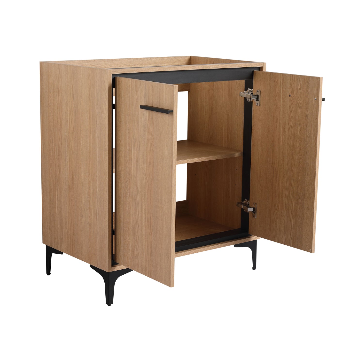 30" Bathroom Vanity Base With Basin And Storage Cabinet - Oak