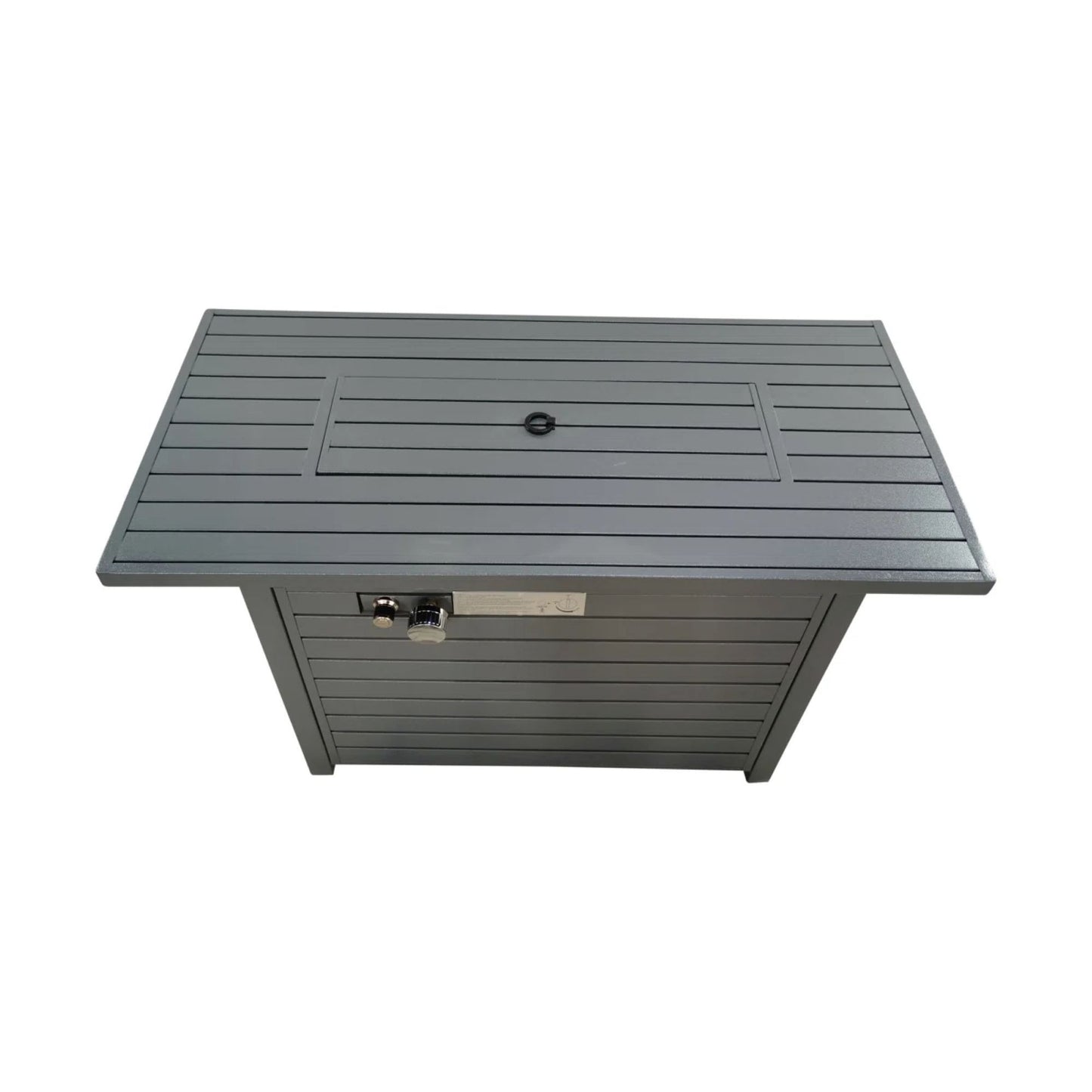 Propane Outdoor Fire Pit Table With Lid Durable Construction - Gray