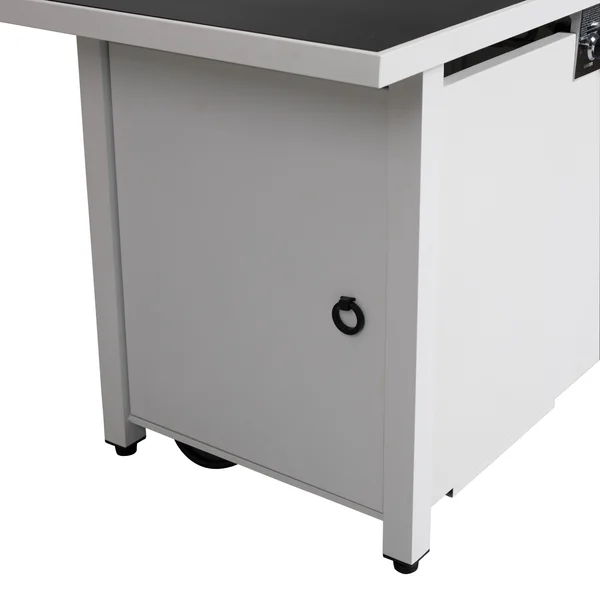 Rectangular Fire Pit With Frame - White