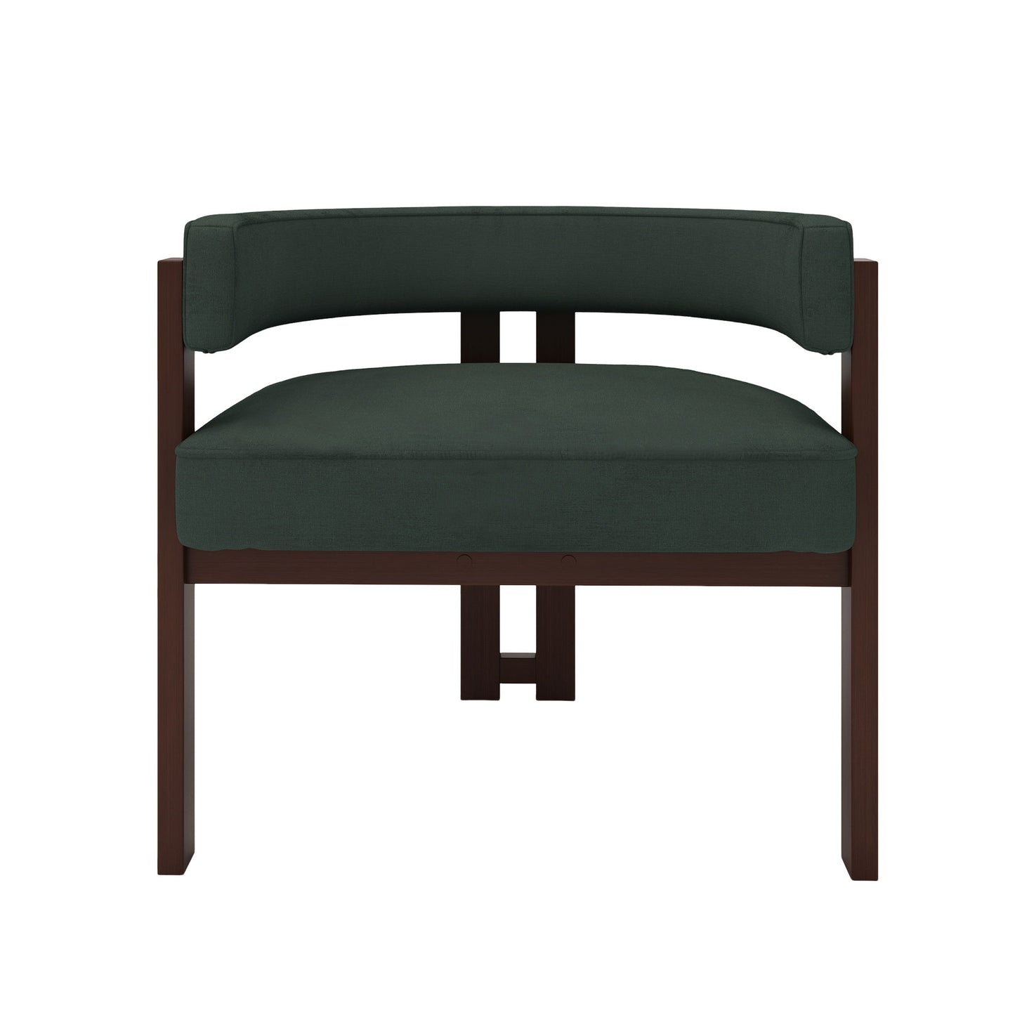 Modern Accent Chair Teddy Upholstered Armchair With Open Back 3 Legs Barrel Dining Chair Comfy Side Chair (Set of 2) - Emerald